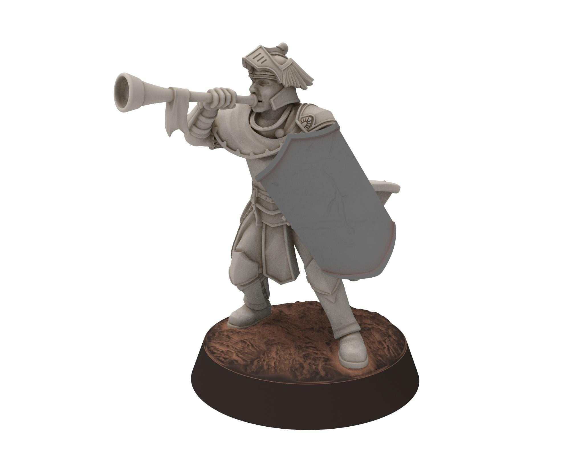 Gandor - Captain of Fantasy Foot Knights, defenders of the free men realm, for wargame D&D, Lotr... Quatermaster 3D modular miniatures