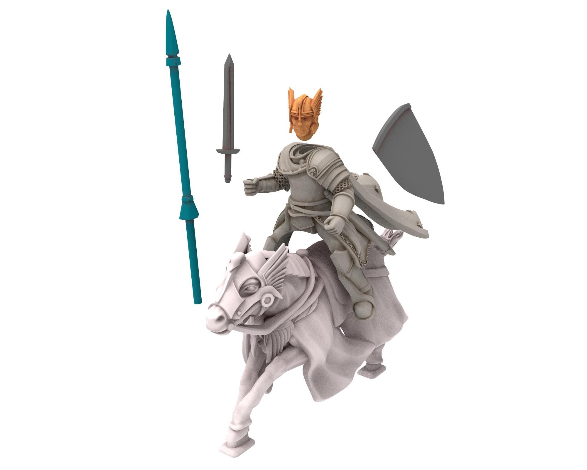 Gandor - Fantasy Prince Knight on foot, defender of the free men realm, for wargame D&D, Lotr... Quatermaster 3D