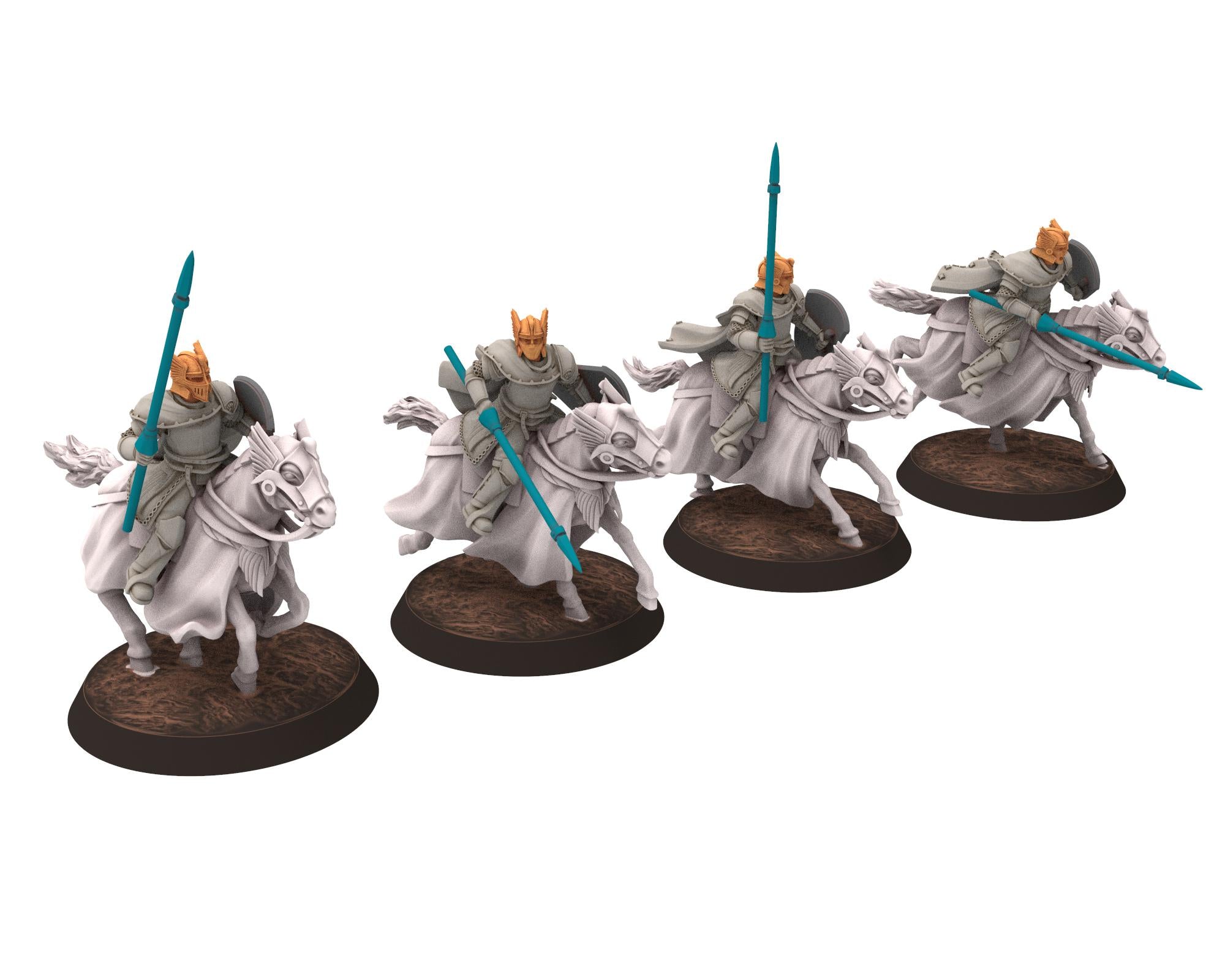 Gandor - Fantasy Mounted Knights, defenders of the free men realm, for wargame D&D, Lotr... Quatermaster 3D modular miniatures