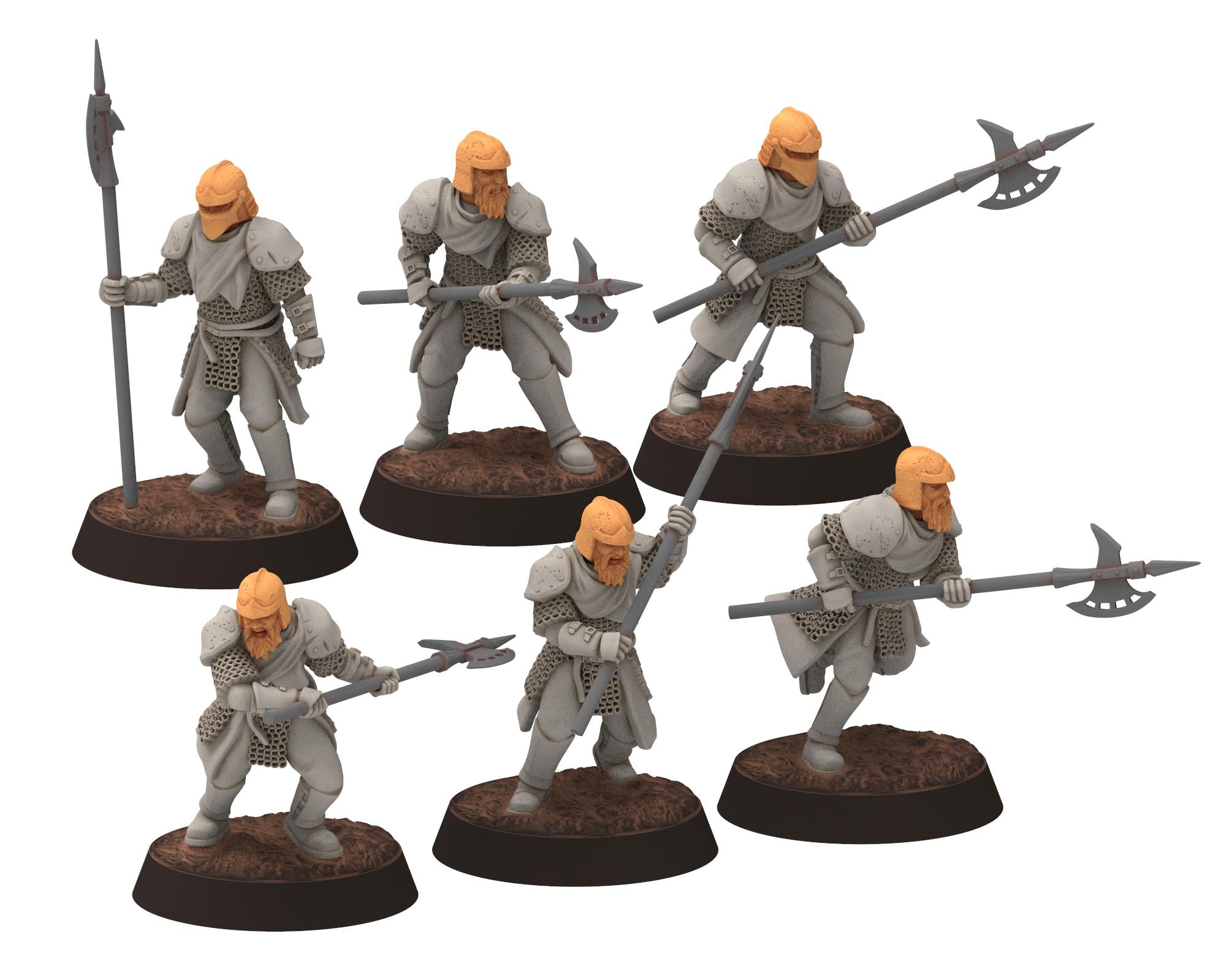 Gandor - City Guard Halberdiers, defenders of the free men realm, for wargame D&D, Lotr... Quatermaster 3D modular miniatures