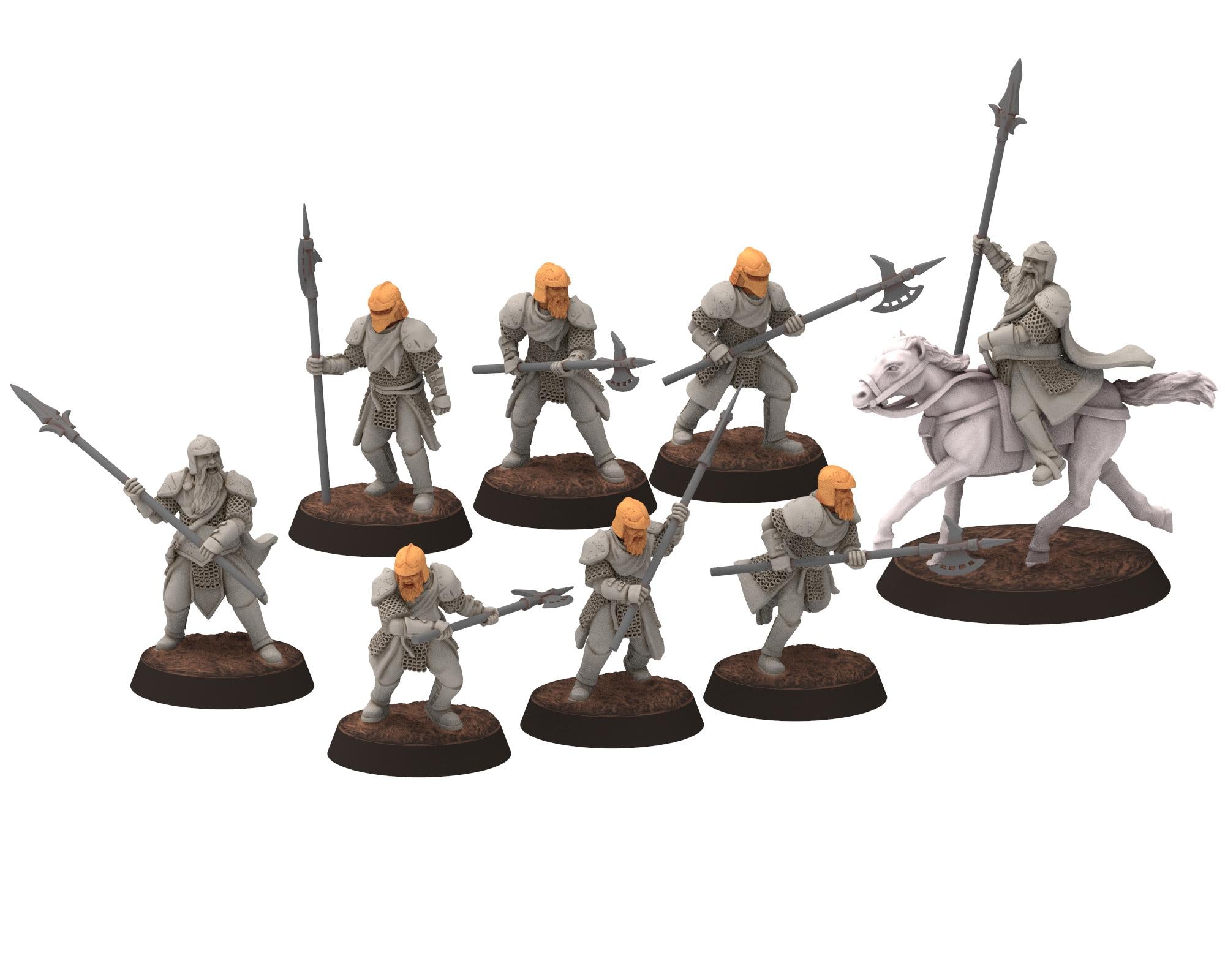 Gandor - City Guard Halberdiers, defenders of the free men realm, for wargame D&D, Lotr... Quatermaster 3D modular miniatures