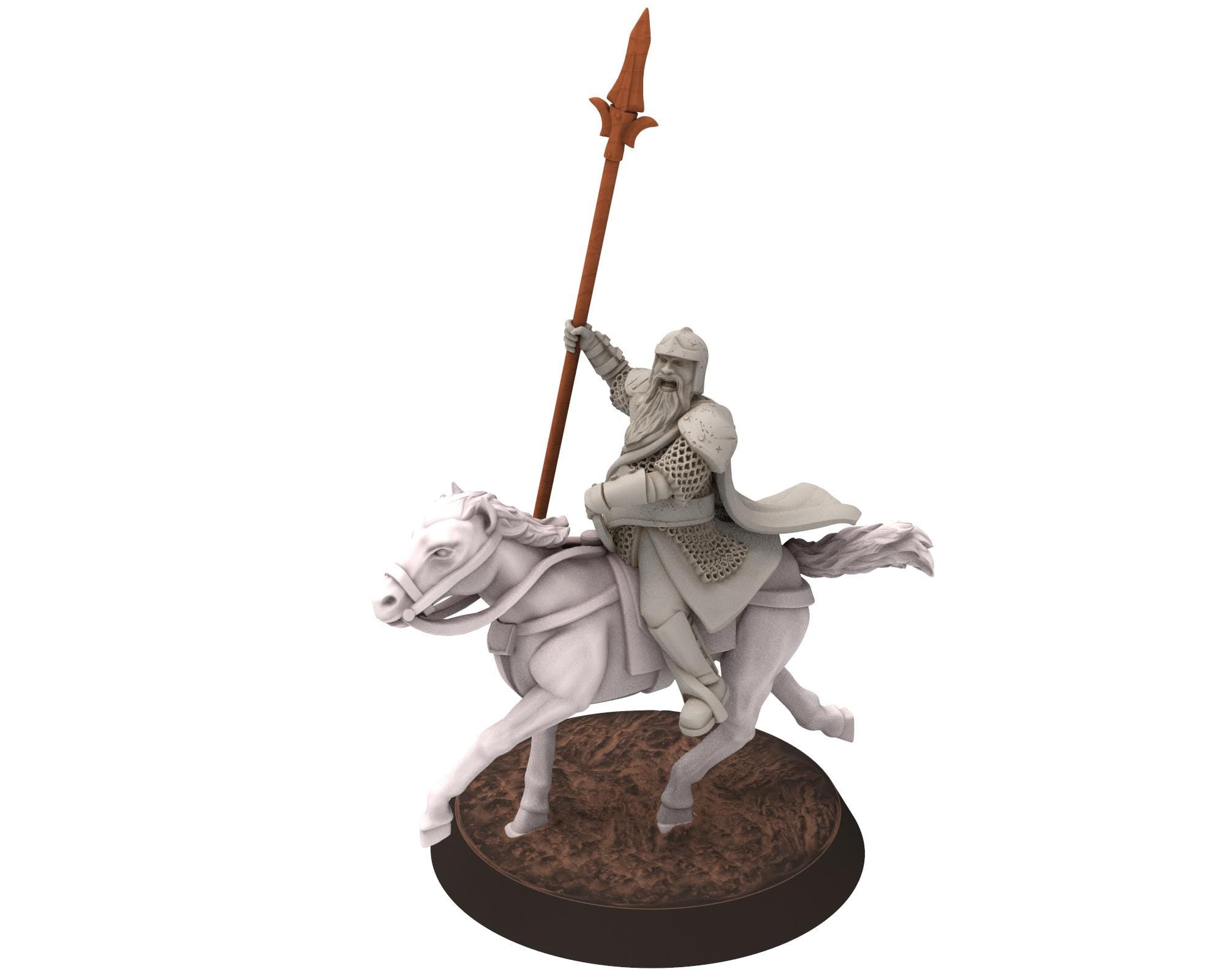 Gandor - Mounted Captain of the City Guard Halberdiers, defenders of the free men realm, for wargame D&D, Lotr... Quatermaster 3D