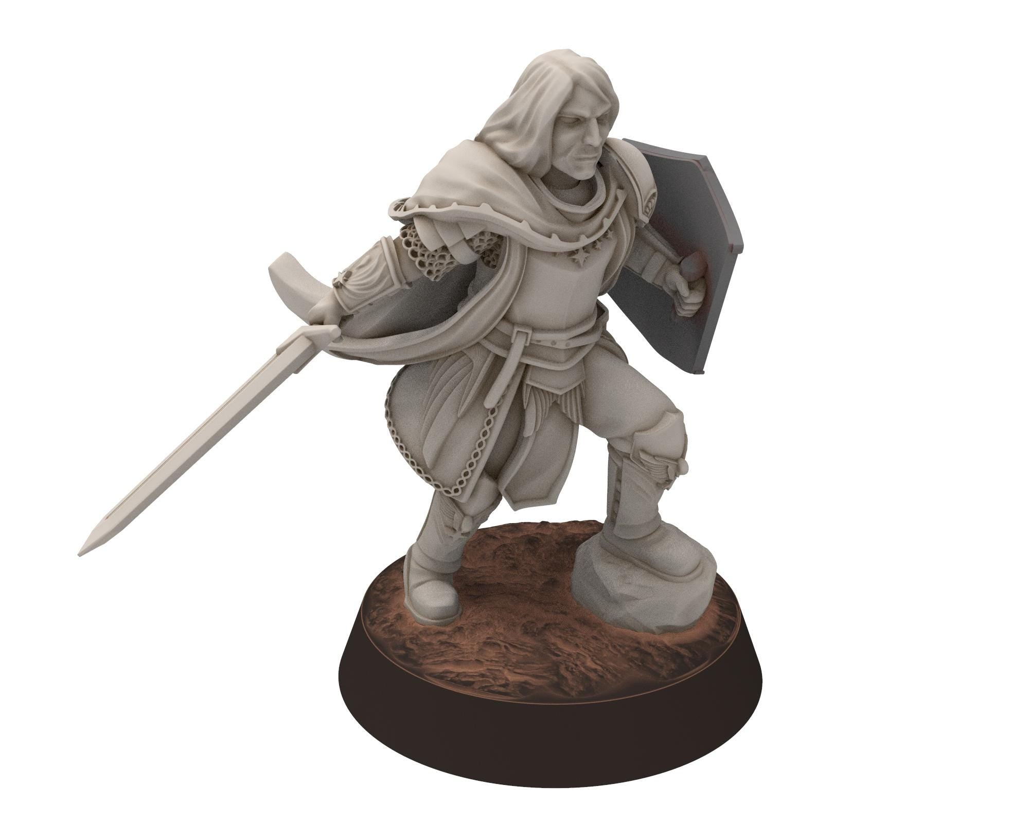 Gandor - Fantasy Prince Knight on foot, defender of the free men realm, for wargame D&D, Lotr... Quatermaster 3D