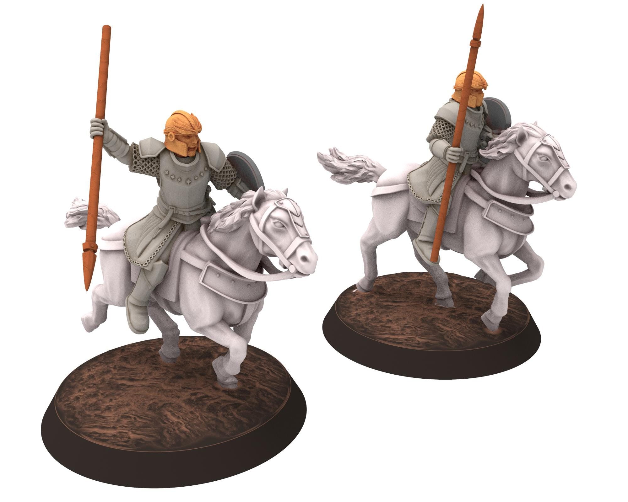 Gandor - x4 Horsemen, defenders of the free men realm, for wargame D&D, Lotr... Quatermaster 3D