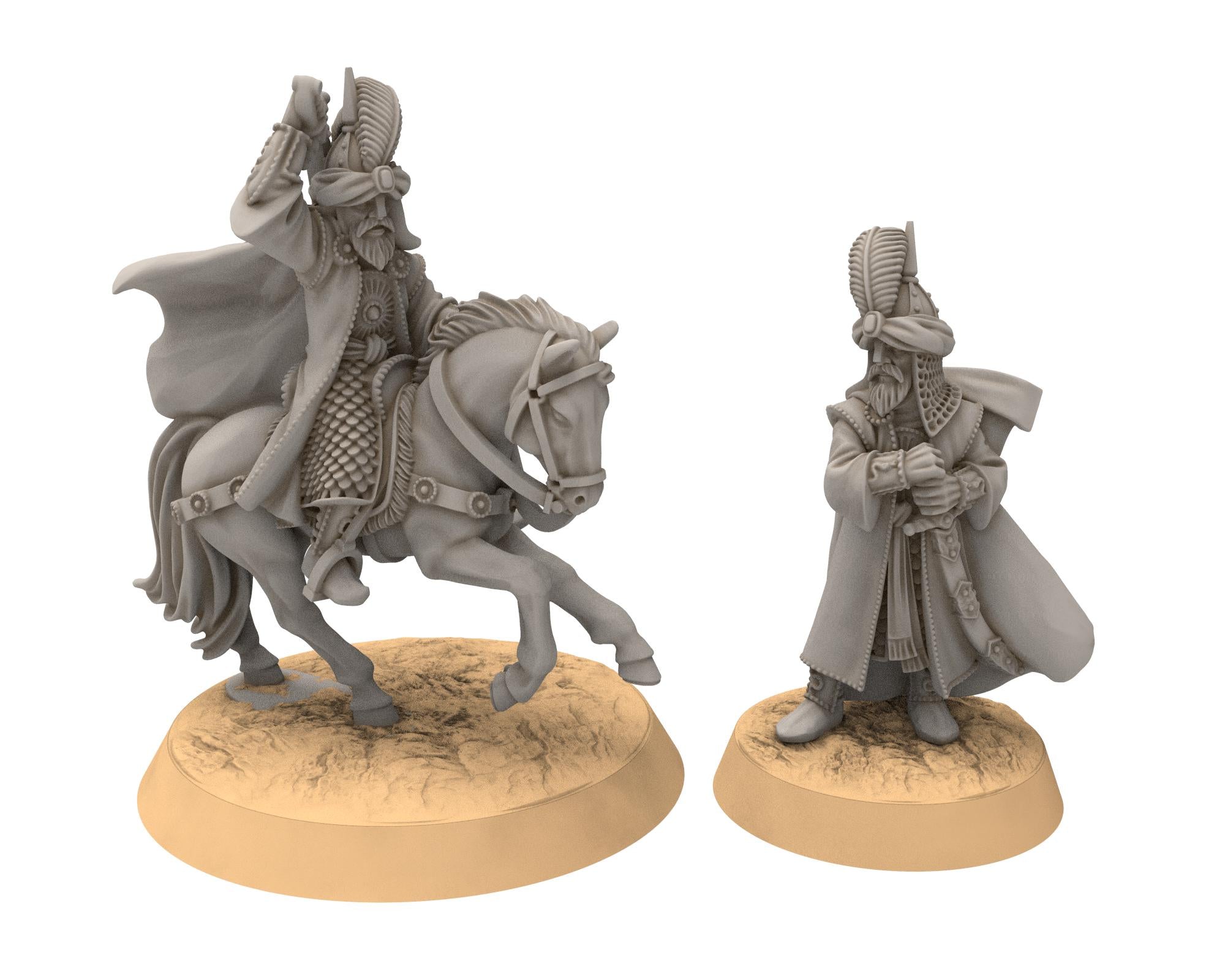 Harad - Southron Sultan Mounted, Berber nomads, Harad Bedouin Arabs Sarazins Medbury miniatures for wargame D&D, Lotr...