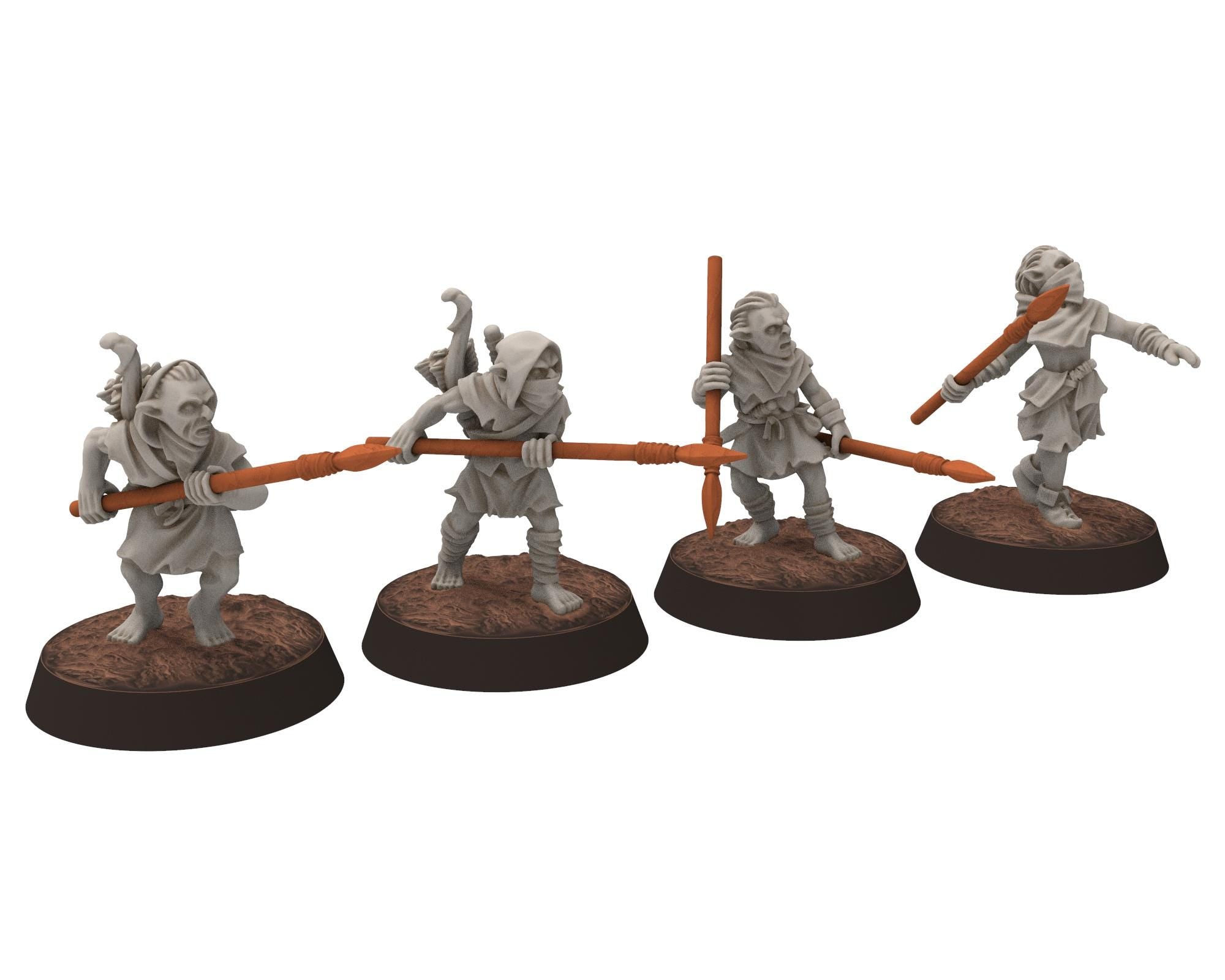 Goblin Cave - Goblin Spider Riders with Spears and bows, Tamed forest Spiders, Middle rings for wargame D&D, Lotr... Medbury miniatures