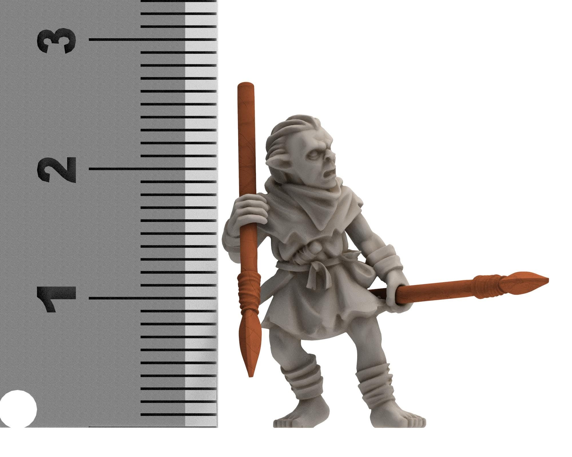 Goblin Cave - Goblin Marauders with Spears and bows, Tamed forest Spiders, Middle rings for wargame D&D, Lotr... Medbury miniatures