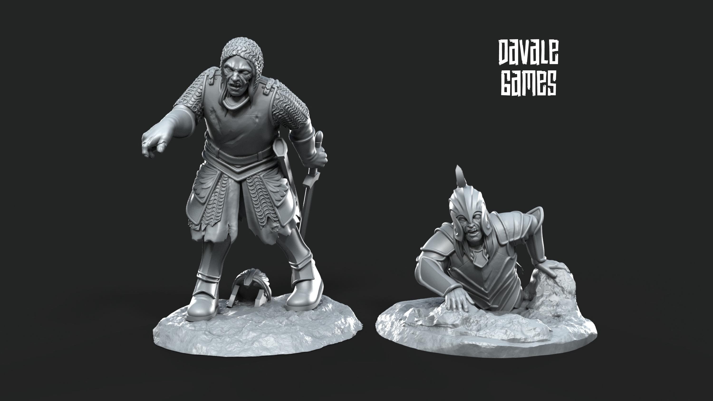 Undead Ghosts - x2 Spirit, marshland of the east, Ghosts of the old world miniatures for wargame D&D, LOTR...