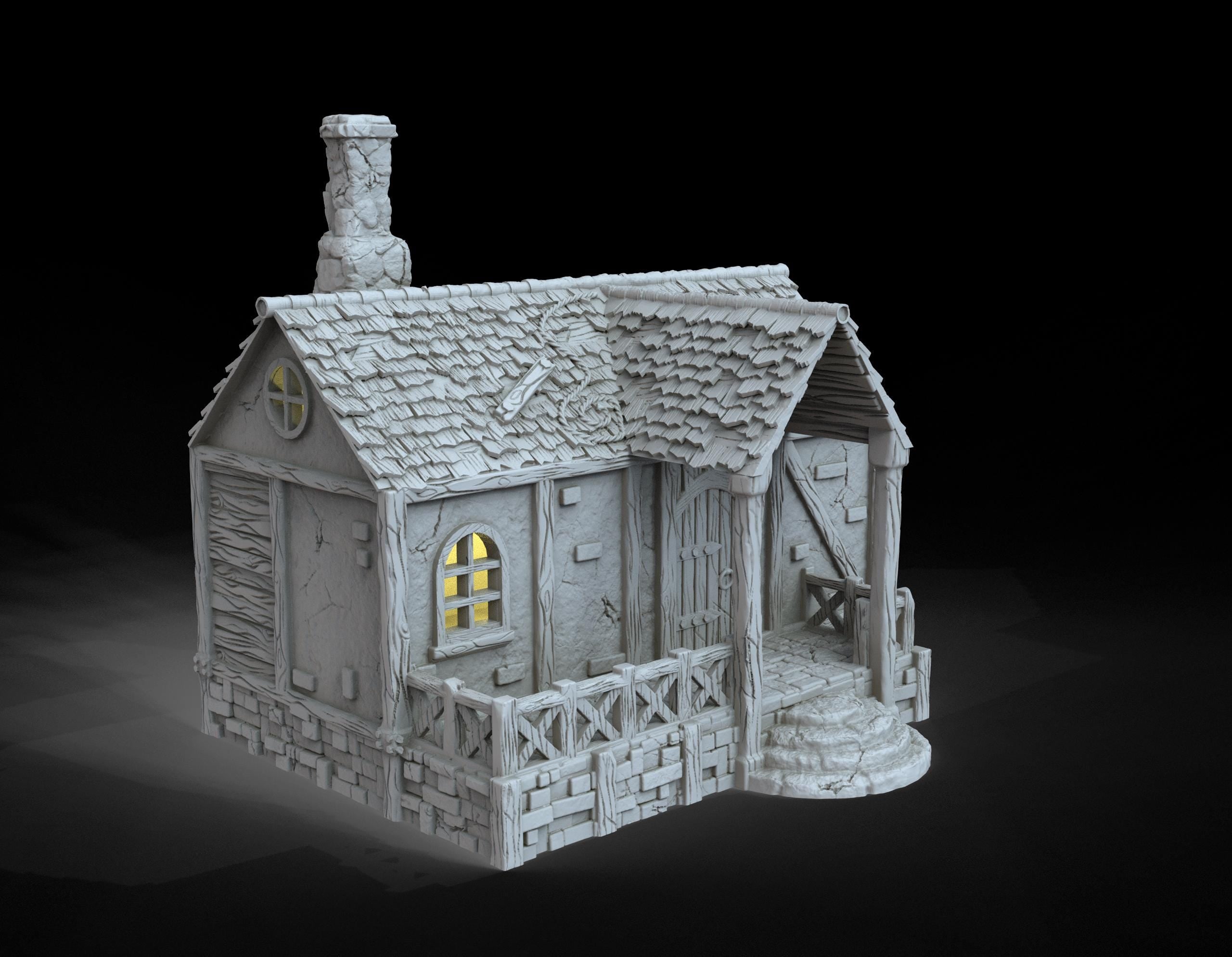 Medieval building - House 11 - PLA for Oldworld, Dungeon & Dragons, Frostgrave, Age of fantasy battle skirmish wargame