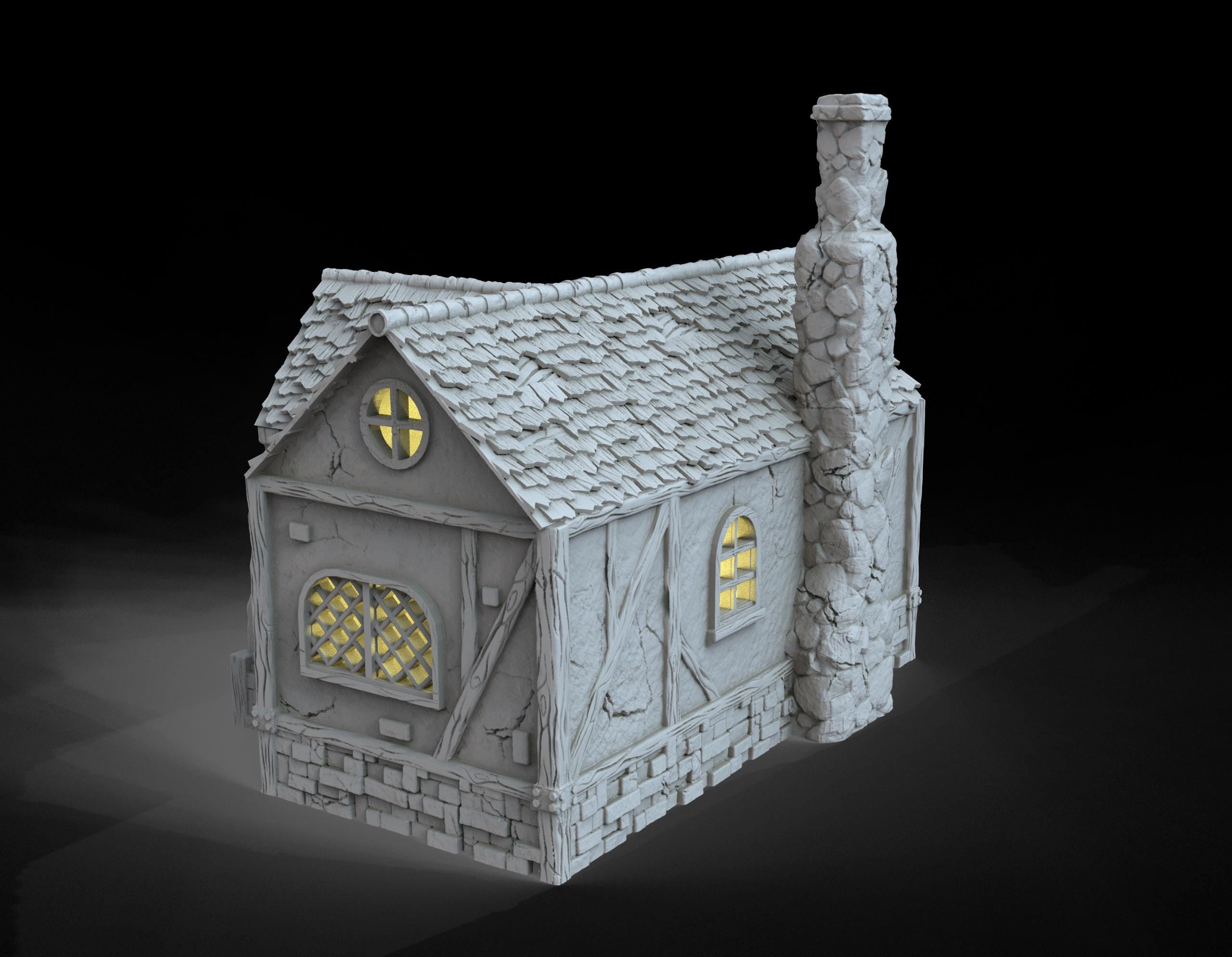 Medieval building - House 11 - PLA for Oldworld, Dungeon & Dragons, Frostgrave, Age of fantasy battle skirmish wargame