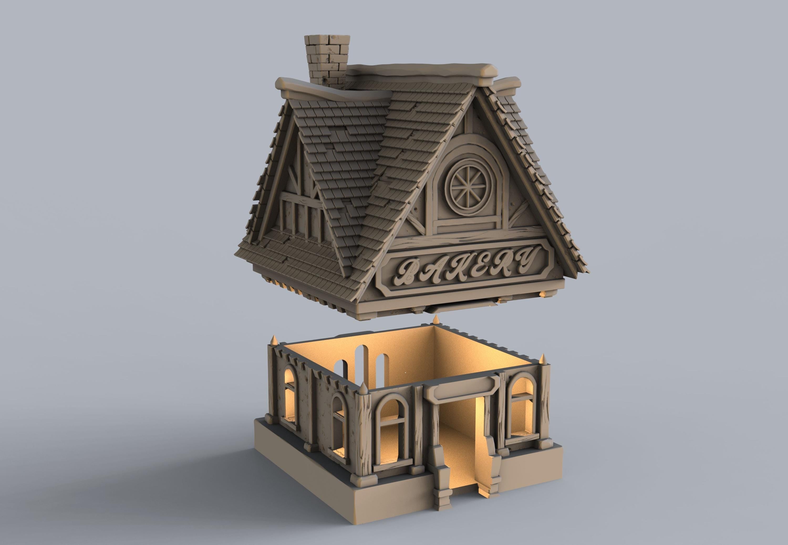 Medieval building - House 25 - PLA for Oldworld, Dungeon & Dragons, Frostgrave, Age of fantasy battle skirmish wargame