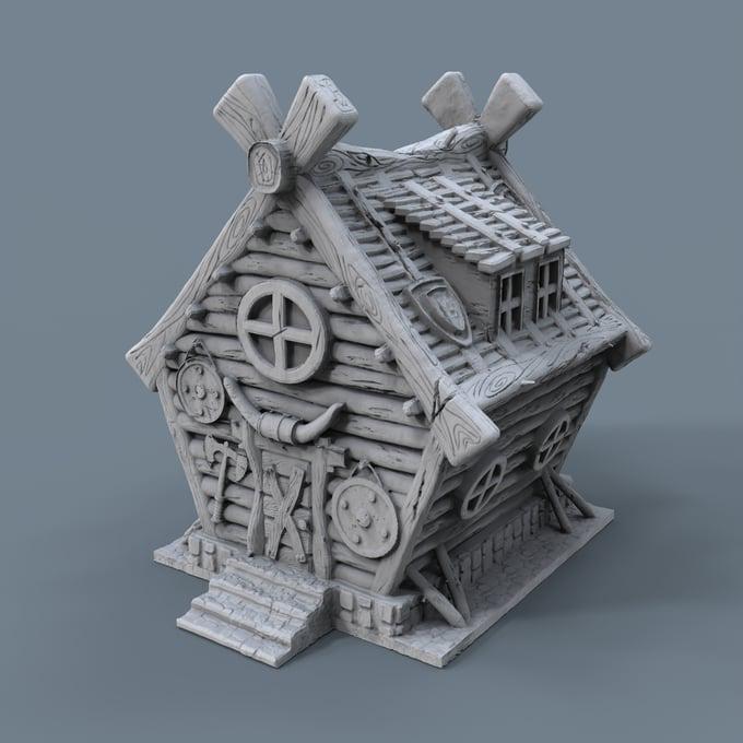 Viking building - Norsemen House 04 - Scenery for Norse Saga, Dungeon & Dragons, Frostgrave, Age of fantasy battle skirmish wargame PLA