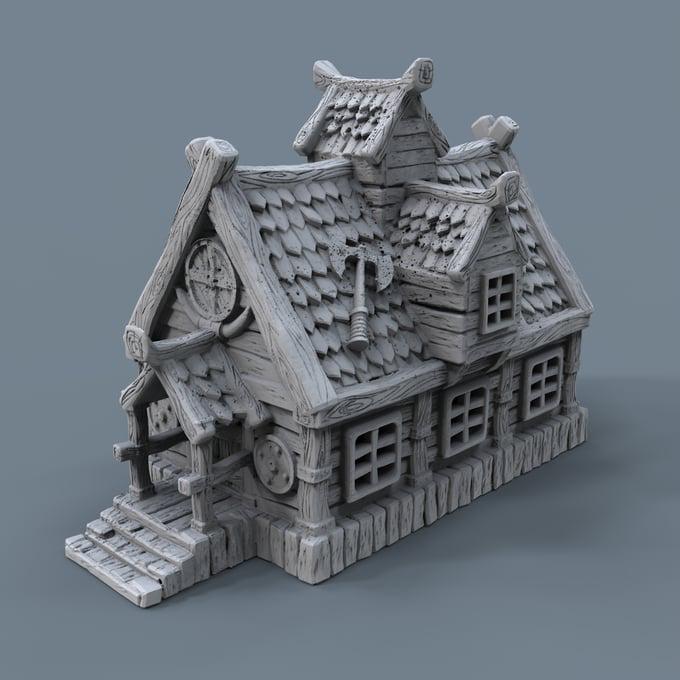 Viking building - Norsemen House 08 - Scenery for Norse Saga, Dungeon & Dragons, Frostgrave, Age of fantasy battle skirmish wargame PLA