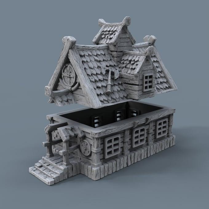 Viking building - Norsemen House 08 - Scenery for Norse Saga, Dungeon & Dragons, Frostgrave, Age of fantasy battle skirmish wargame PLA