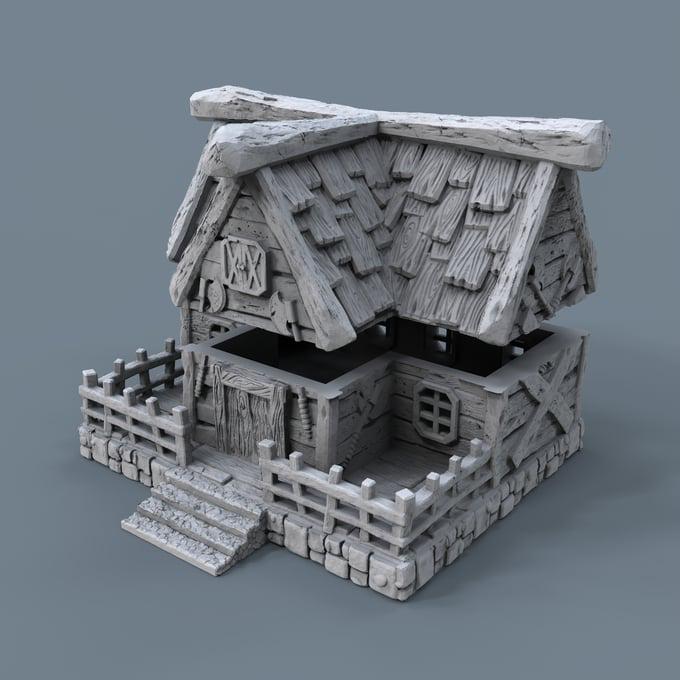 Viking building - Norsemen House 09 - Scenery for Norse Saga, Dungeon & Dragons, Frostgrave, Age of fantasy battle skirmish wargame PLA