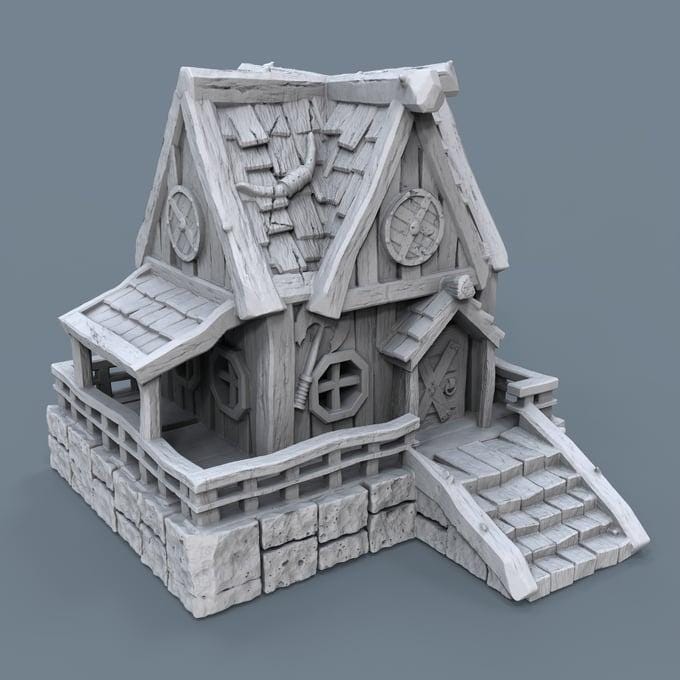 Viking building - Norsemen House 10 - Scenery for Norse Saga, Dungeon & Dragons, Frostgrave, Age of fantasy battle skirmish wargame PLA