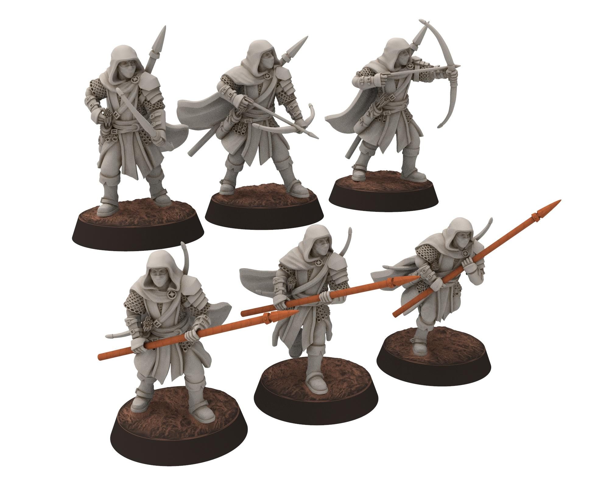 Gandor - Rangers unit of the fiefdom, fief Archer, defender of the free men, miniature for wargame D&D, Lotr... Quatermaster 3D