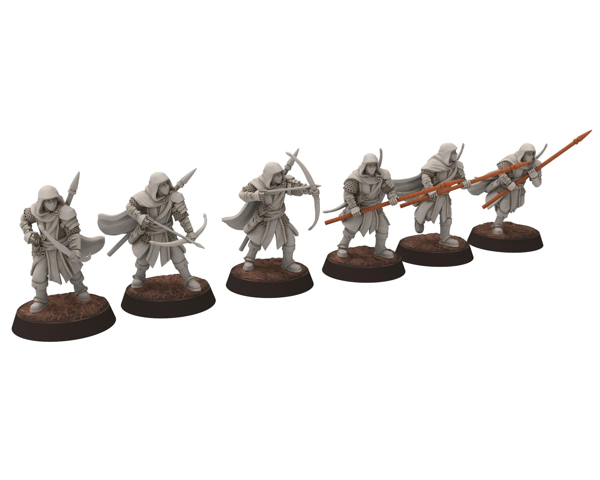Gandor - Rangers unit of the fiefdom, fief Archer, defender of the free men, miniature for wargame D&D, Lotr... Quatermaster 3D