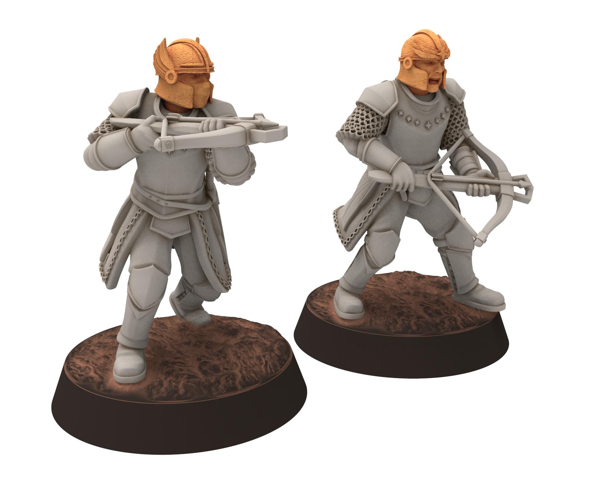 Gandor - Heavy men at arms with axes and shields, defenders of the free men realm, miniature for wargame D&D, Lotr... Quatermaster 3D