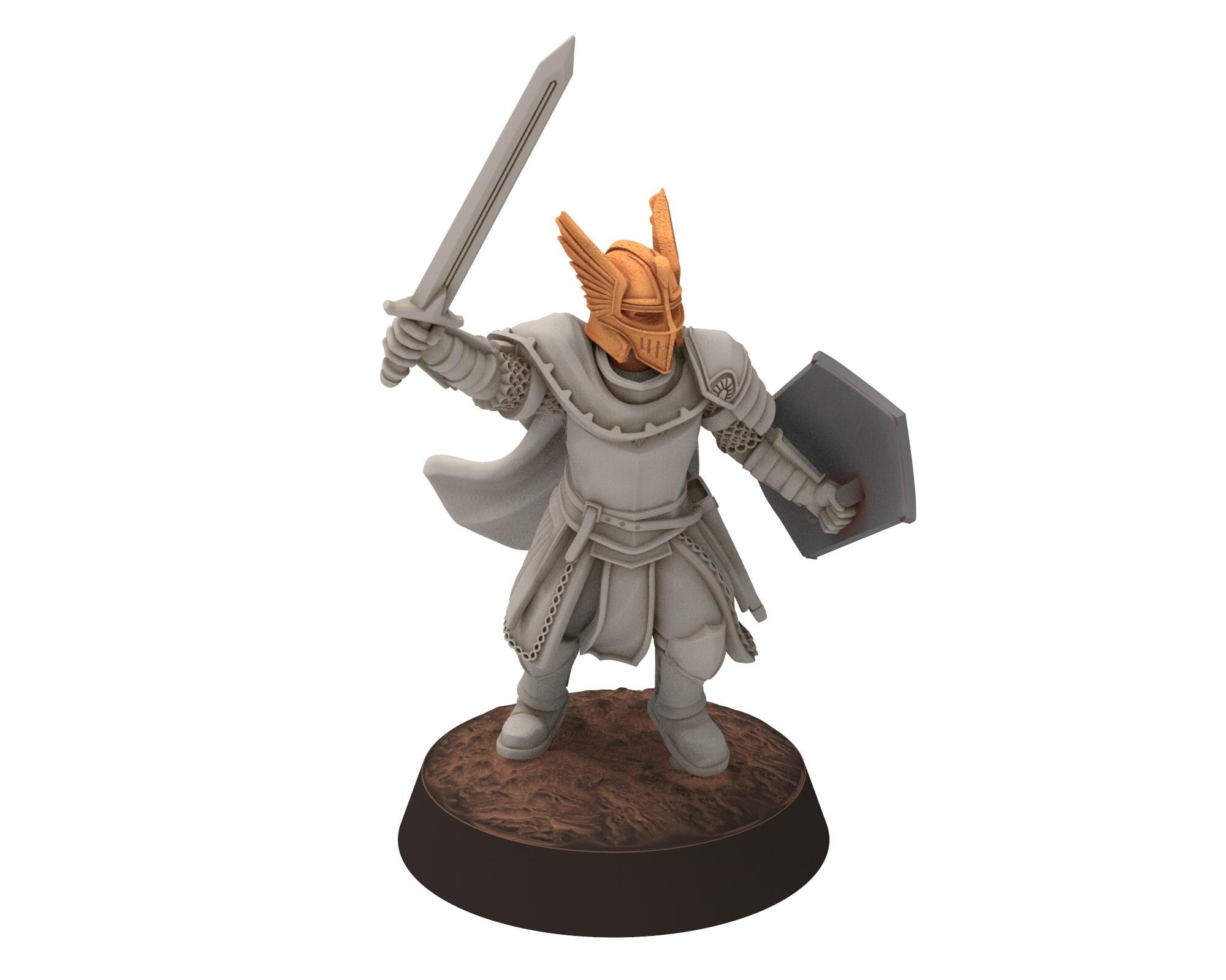 Gandor - Fantasy Foot Knights, defenders of the free men realm, for wargame D&D, Lotr... Quatermaster 3D modular miniatures