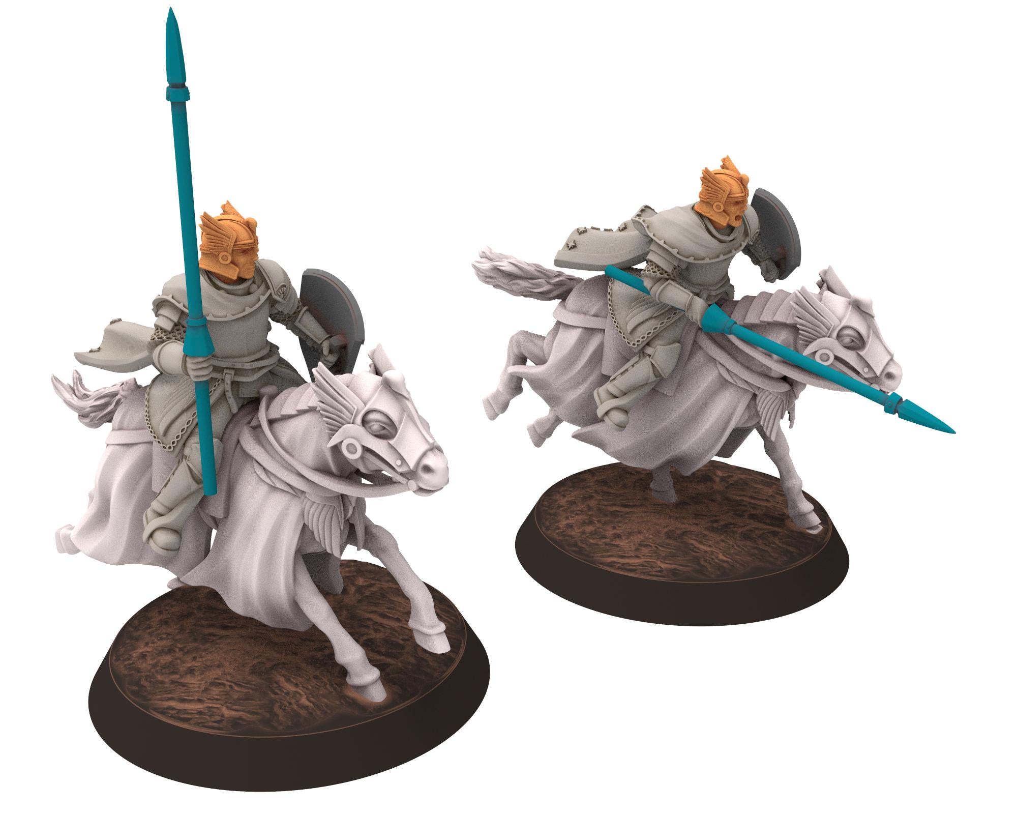 Gandor - Fantasy Mounted Knights, defenders of the free men realm, for wargame D&D, Lotr... Quatermaster 3D modular miniatures