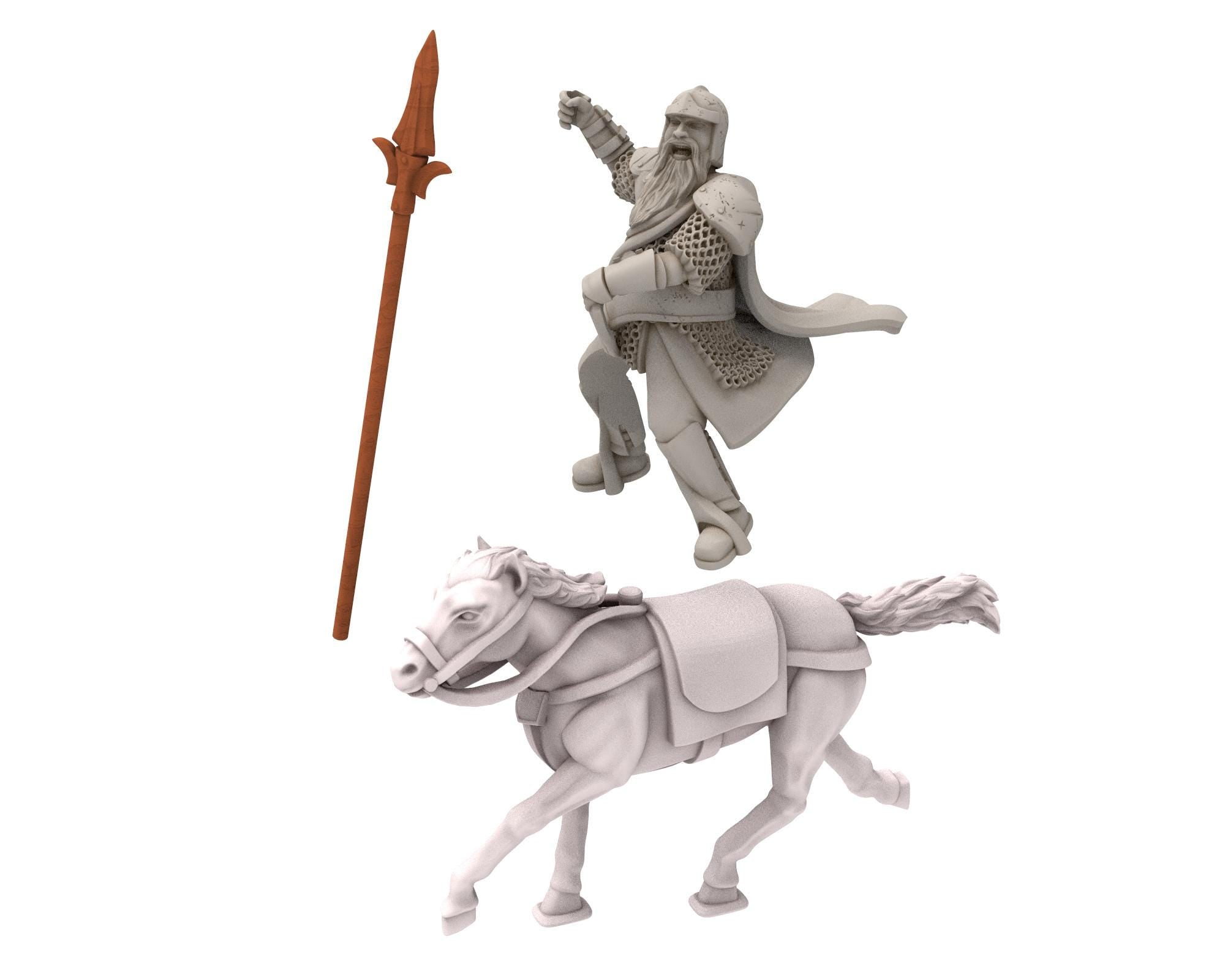 Gandor - Mounted Captain of the City Guard Halberdiers, defenders of the free men realm, for wargame D&D, Lotr... Quatermaster 3D