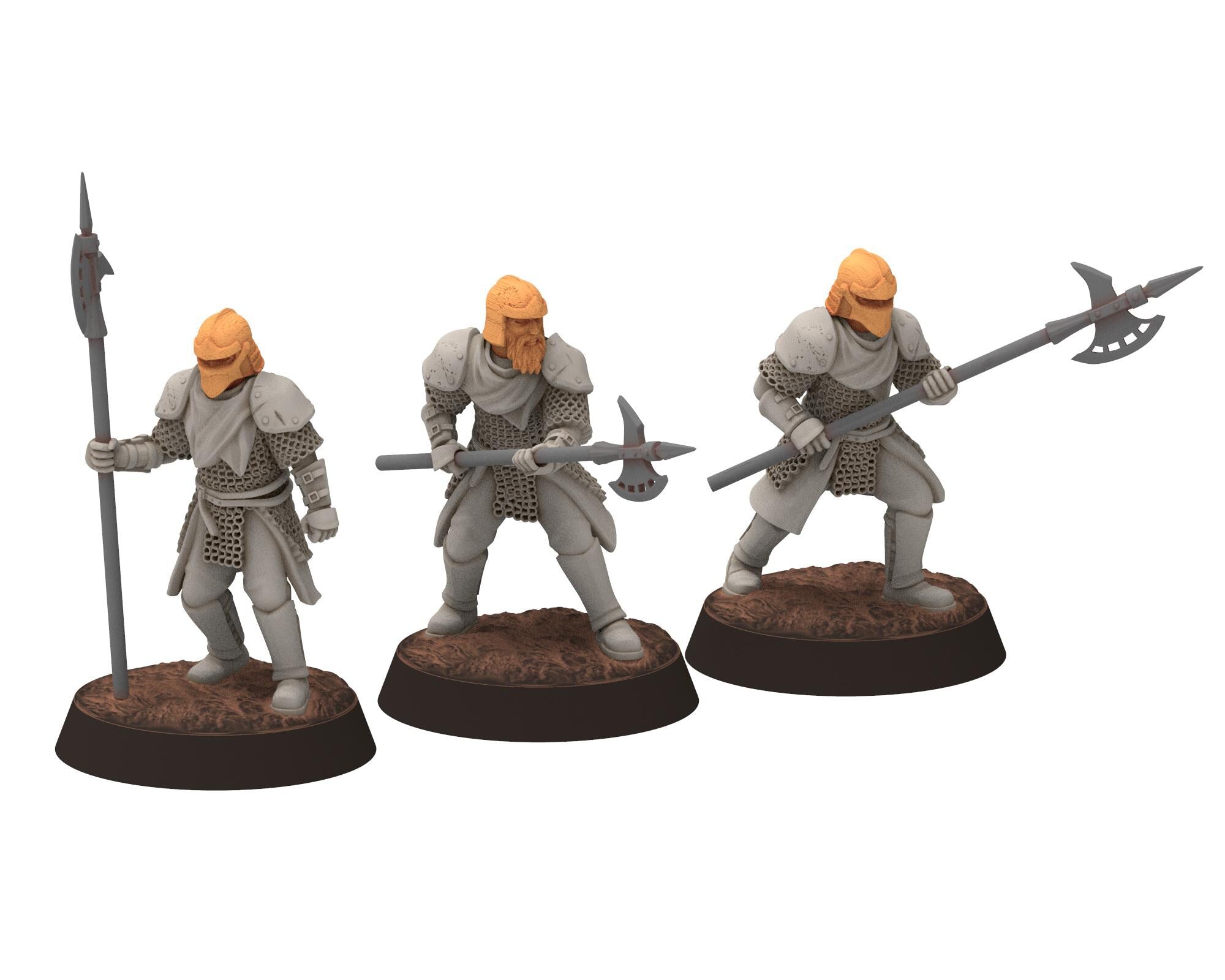 Gandor - City Guard Halberdiers, defenders of the free men realm, for wargame D&D, Lotr... Quatermaster 3D modular miniatures