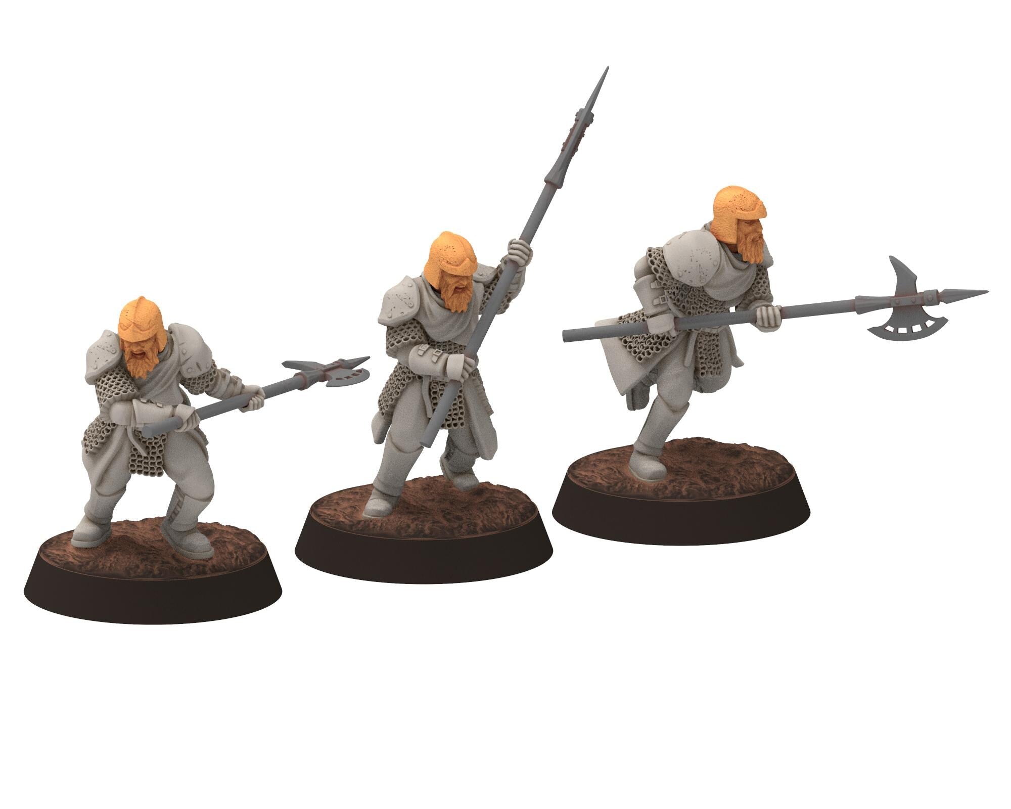 Gandor - City Guard Halberdiers, defenders of the free men realm, for wargame D&D, Lotr... Quatermaster 3D modular miniatures