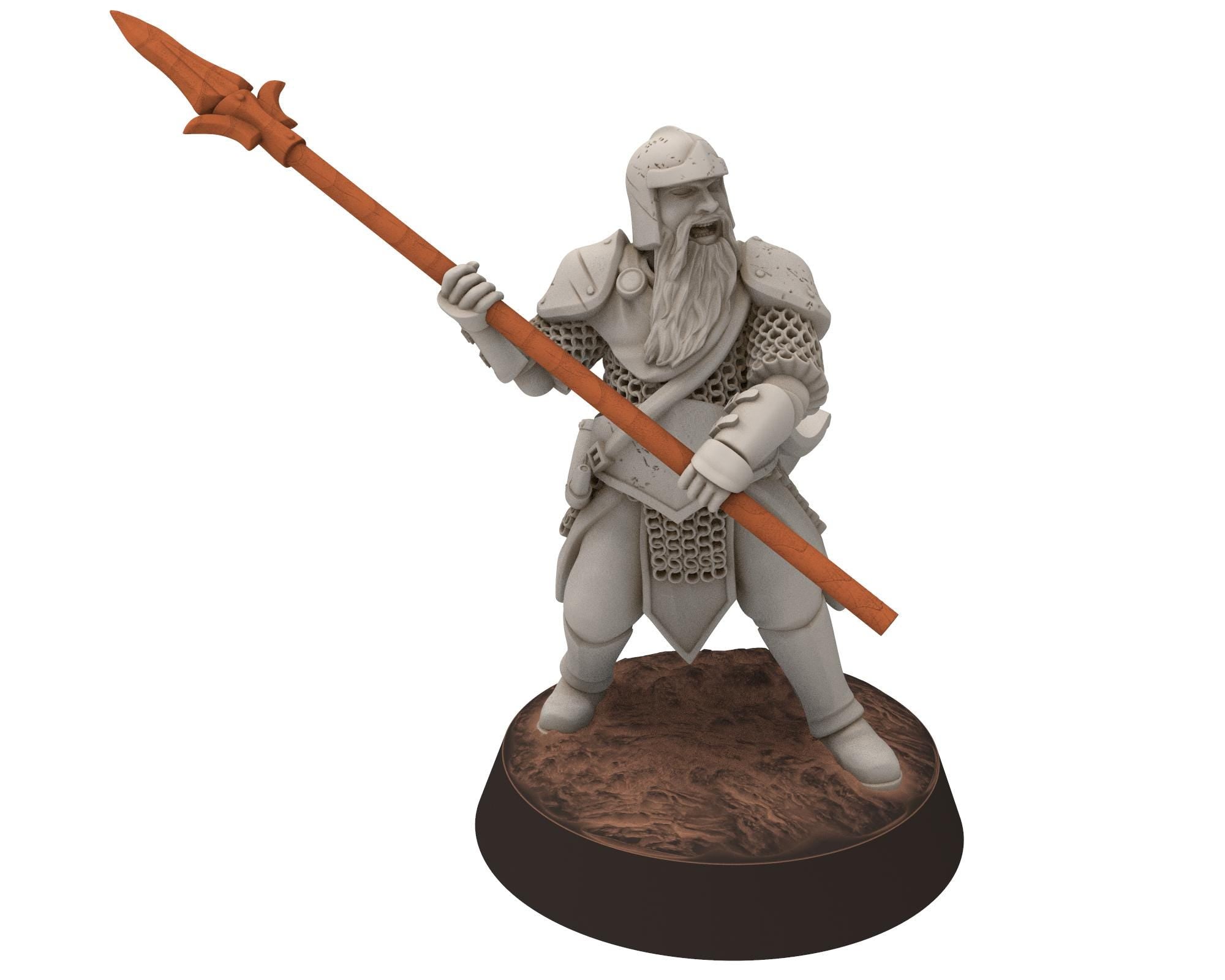 Gandor - Mounted Captain of the City Guard Halberdiers, defenders of the free men realm, for wargame D&D, Lotr... Quatermaster 3D