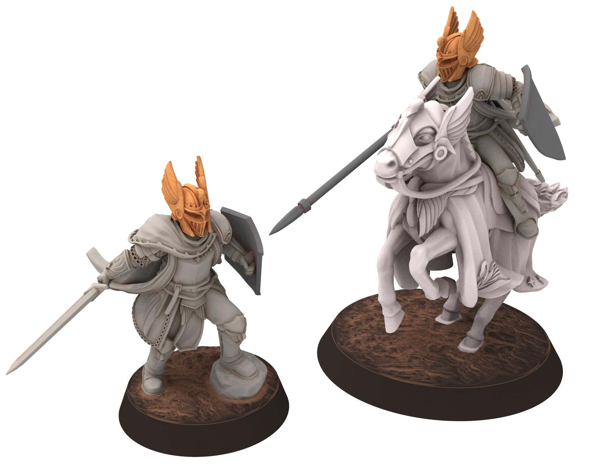 Gandor - Fantasy King Knight Mounted, defender of the free men realm, for wargame D&D, Lotr... Quatermaster 3D