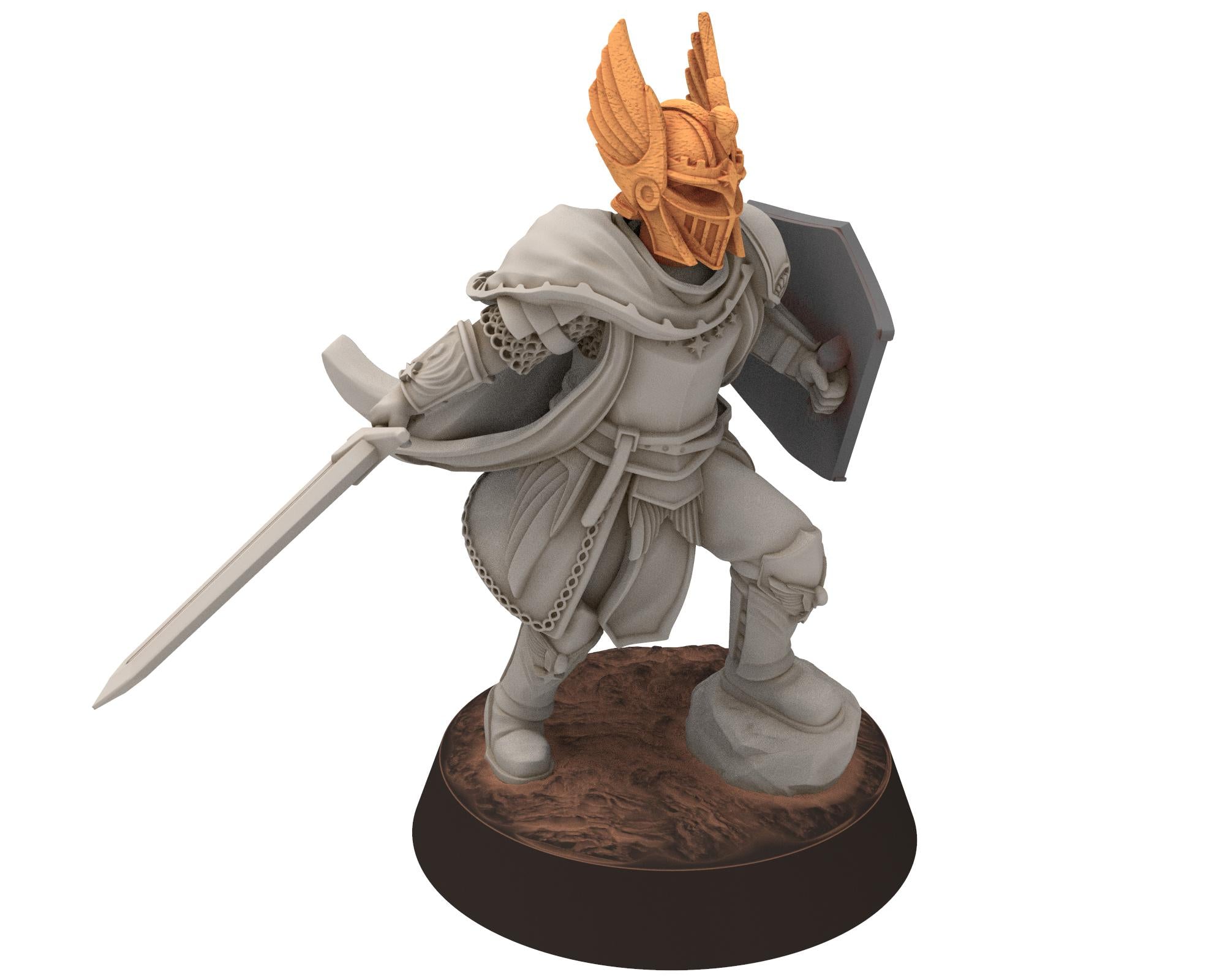 Gandor - Fantasy Prince Knight on foot, defender of the free men realm, for wargame D&D, Lotr... Quatermaster 3D
