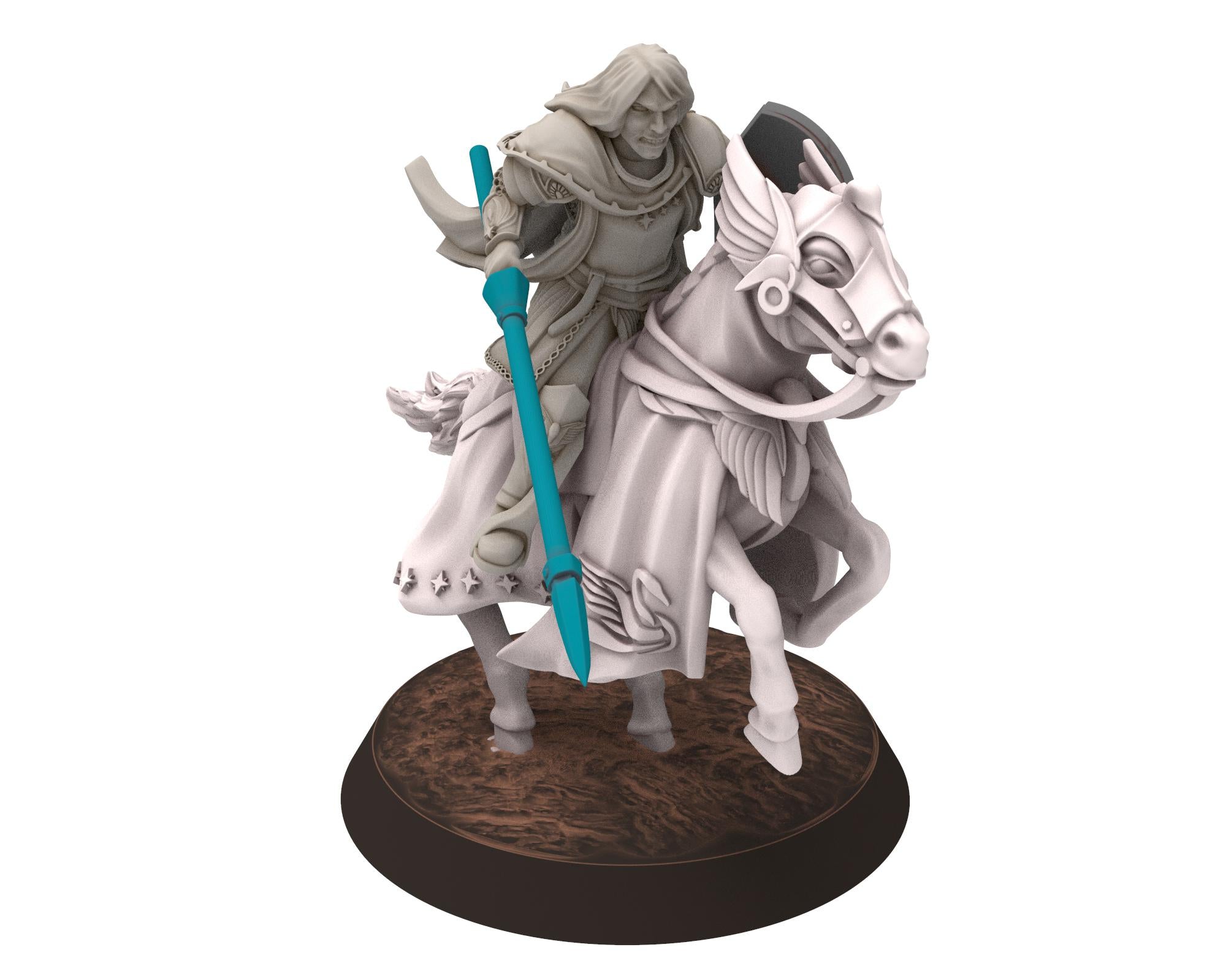 Gandor - Fantasy Prince Knight Mounted, defender of the free men realm, for wargame D&D, Lotr... Quatermaster 3D