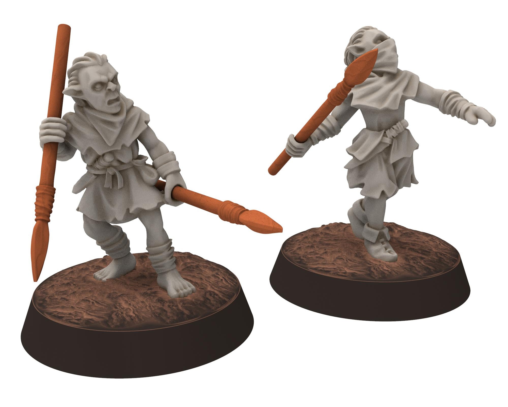 Goblin Cave - Goblin Marauders with Javelins, Tamed forest Spiders, Middle rings for wargame D&D, Lotr... Medbury miniatures