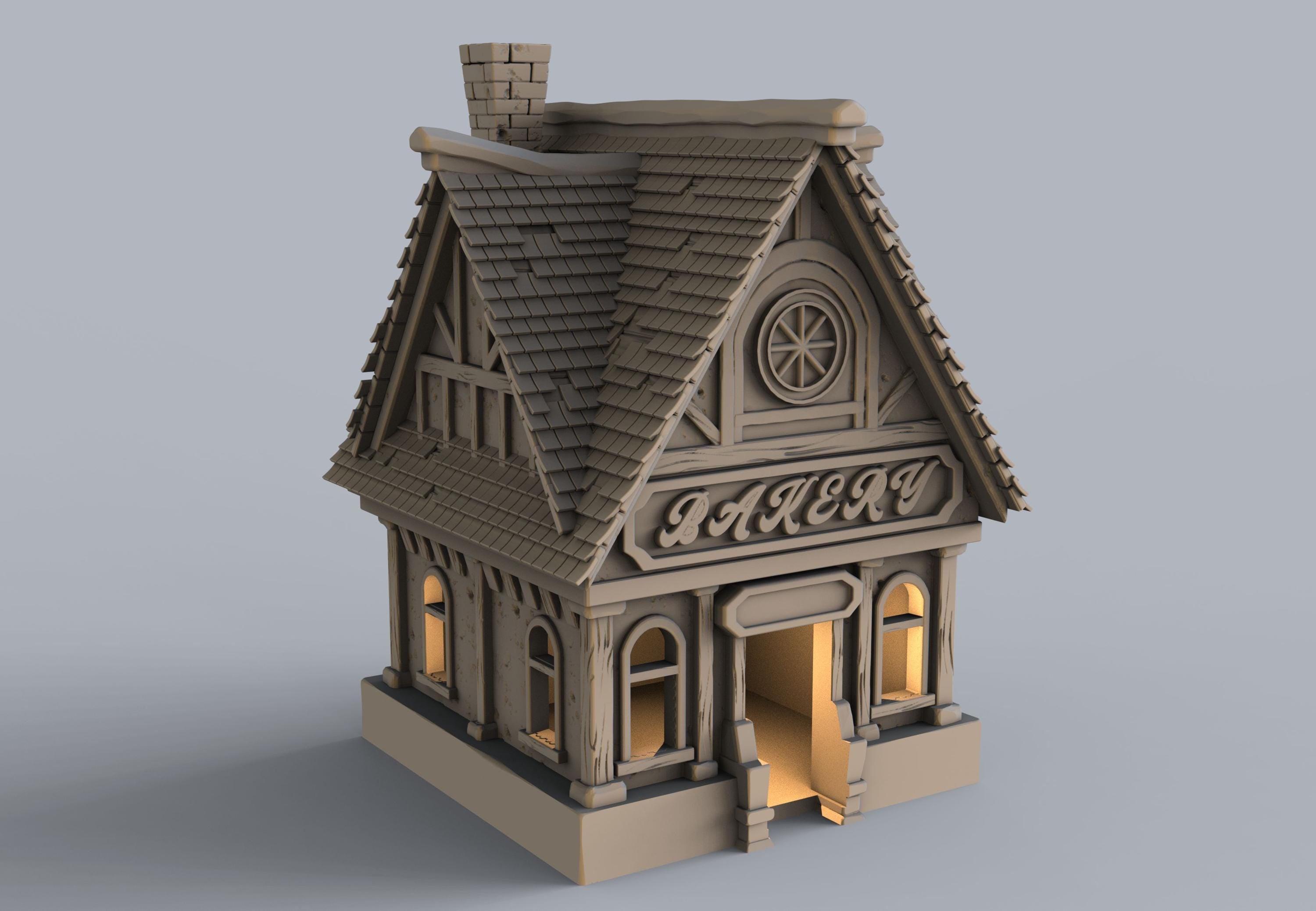 Medieval building - House 25 - PLA for Oldworld, Dungeon & Dragons, Frostgrave, Age of fantasy battle skirmish wargame