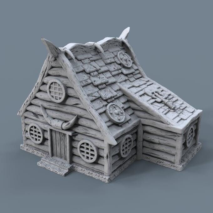 Viking building - Norsemen House 05 - Scenery for Norse Saga, Dungeon & Dragons, Frostgrave, Age of fantasy battle skirmish wargame PLA