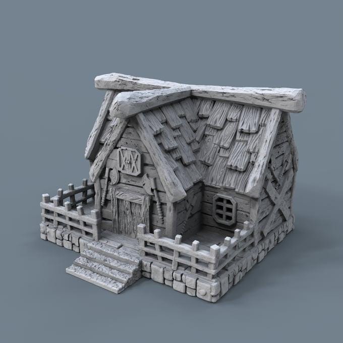 Viking building - Norsemen House 09 - Scenery for Norse Saga, Dungeon & Dragons, Frostgrave, Age of fantasy battle skirmish wargame PLA