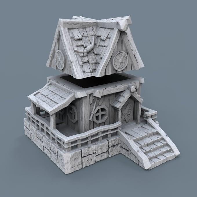 Viking building - Norsemen House 10 - Scenery for Norse Saga, Dungeon & Dragons, Frostgrave, Age of fantasy battle skirmish wargame PLA