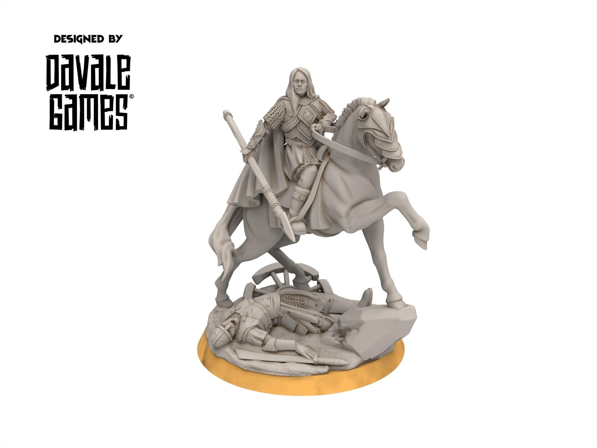 Rohan - West Human Lady of the Horse, Knight of Rohan, the Horse-lords, rider of the mark, minis for wargame D&D, Lotr...