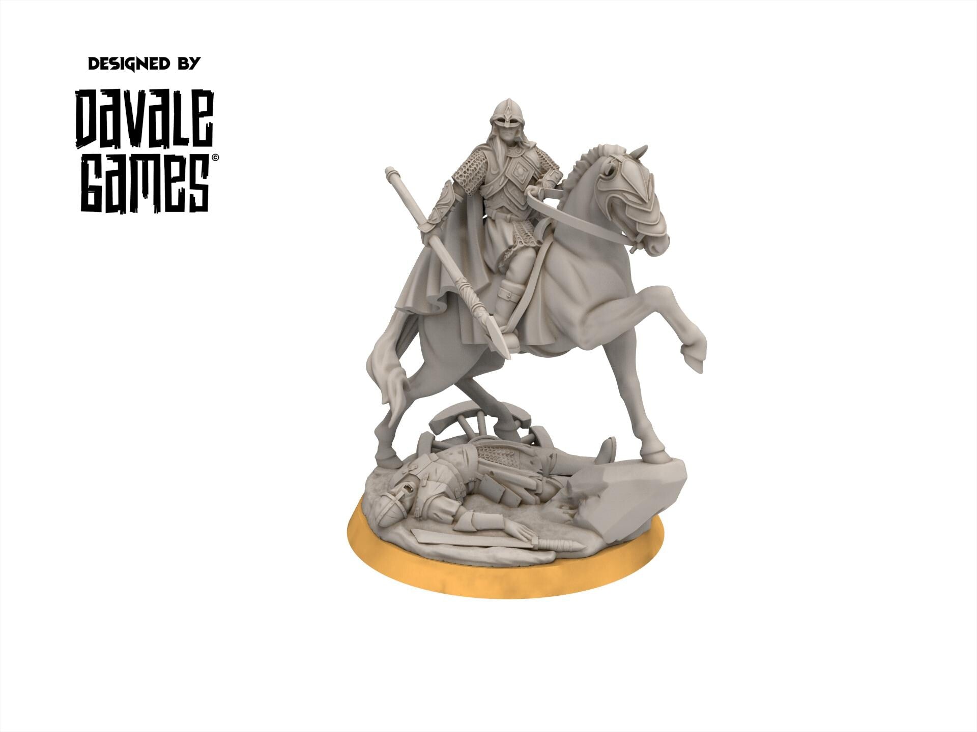 Rohan - West Human Lady of the Horse, Knight of Rohan, the Horse-lords, rider of the mark, minis for wargame D&D, Lotr...