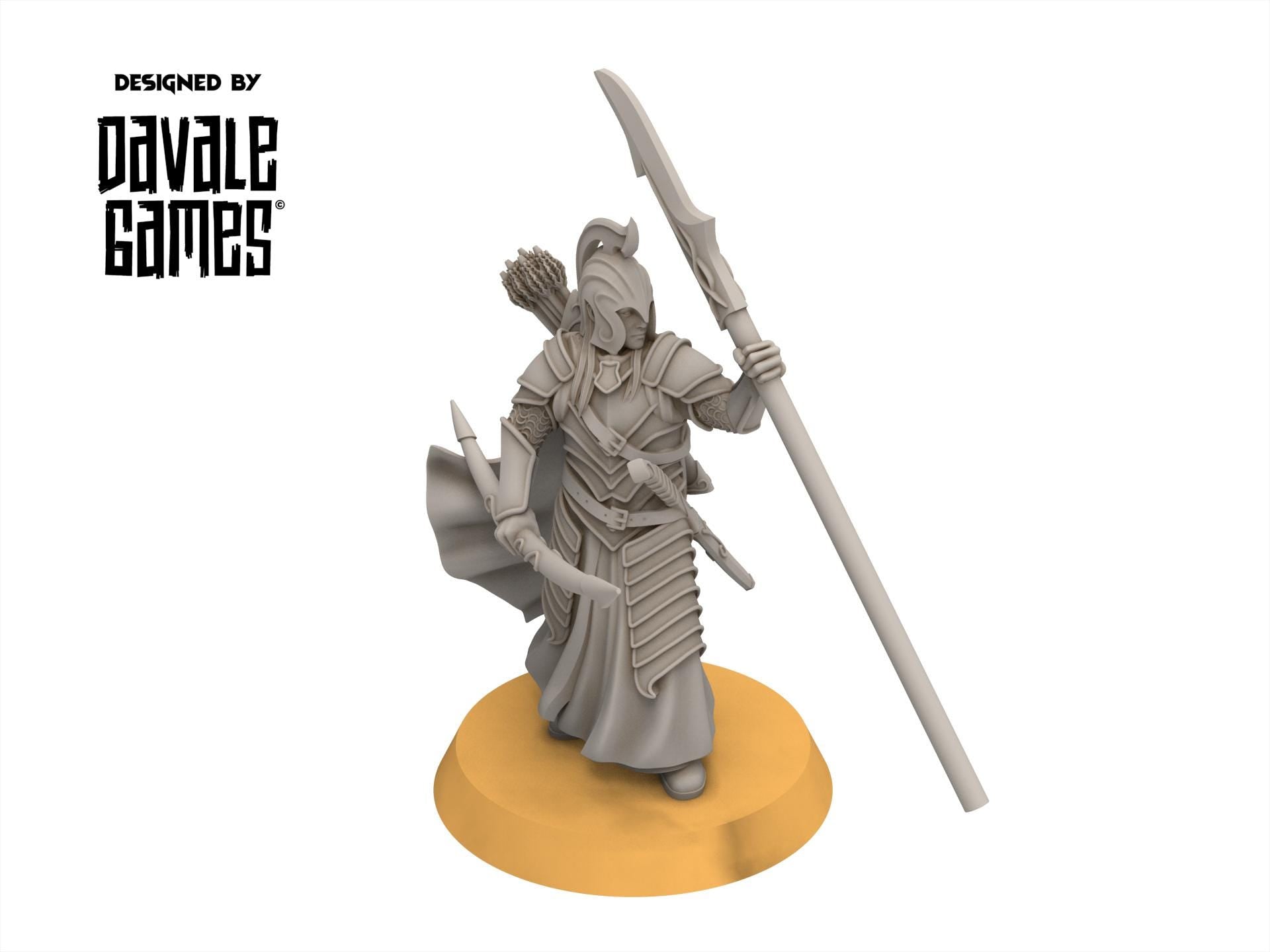 Rivandall - Bloody Elven Exiled wanderers, Last Hight elves from the West, Middle rings Davales miniatures pour wargame D&D, SDA...