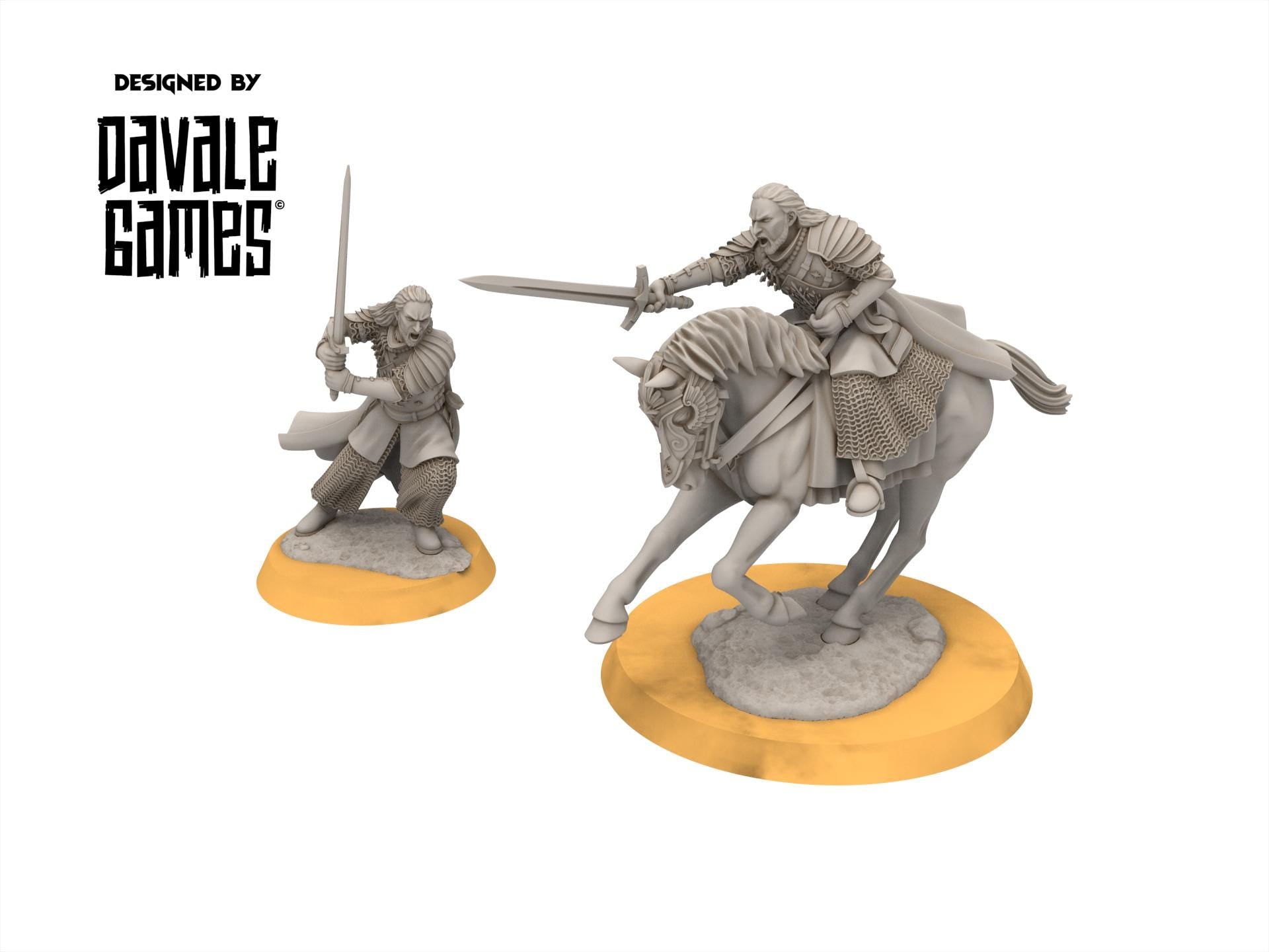 Gandor - Grey Castle Harold the Keeper of the Keys, Banner Protectors of the shire, miniatures for wargame D&D, Lotr...