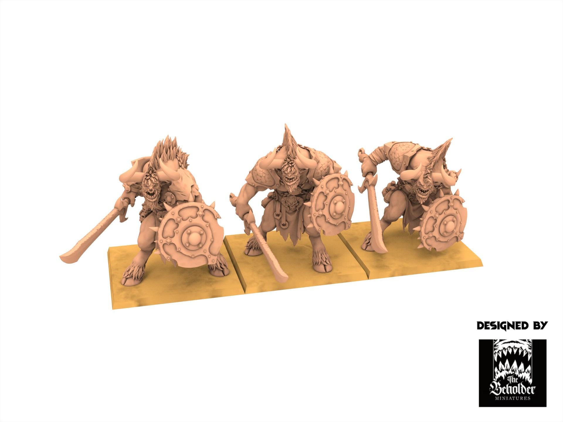 Beastmen - Minotaurs sword and shield, Realm of Mayhem Beastmen warriors of Chaos