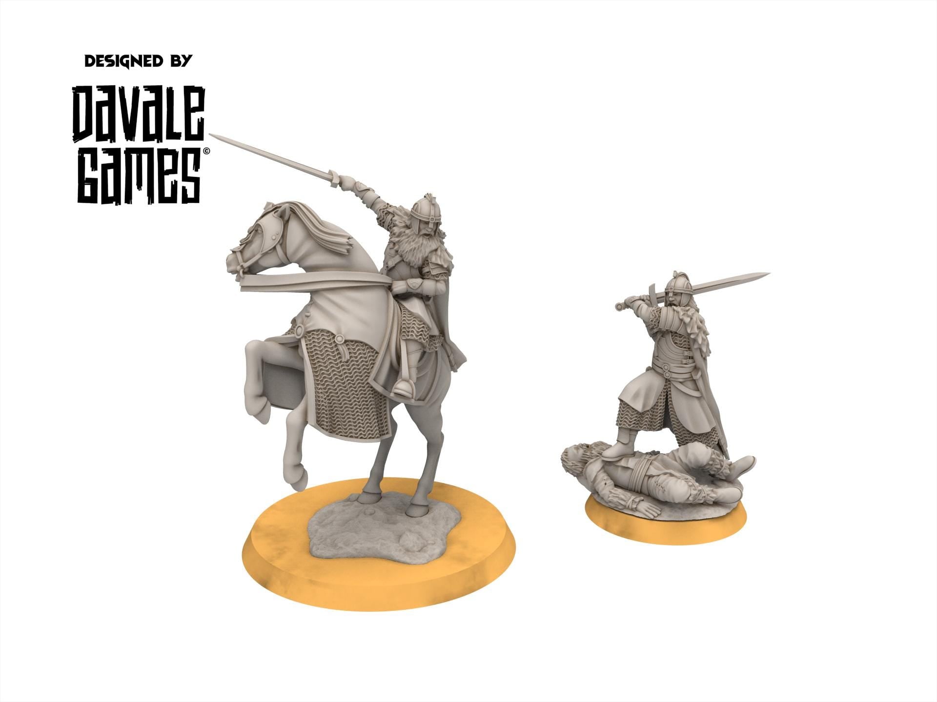 Rohan - West Humans Hammer lord foot and mounted, the Horse-lords, rider of the mark, minis for wargame D&D, Lotr...