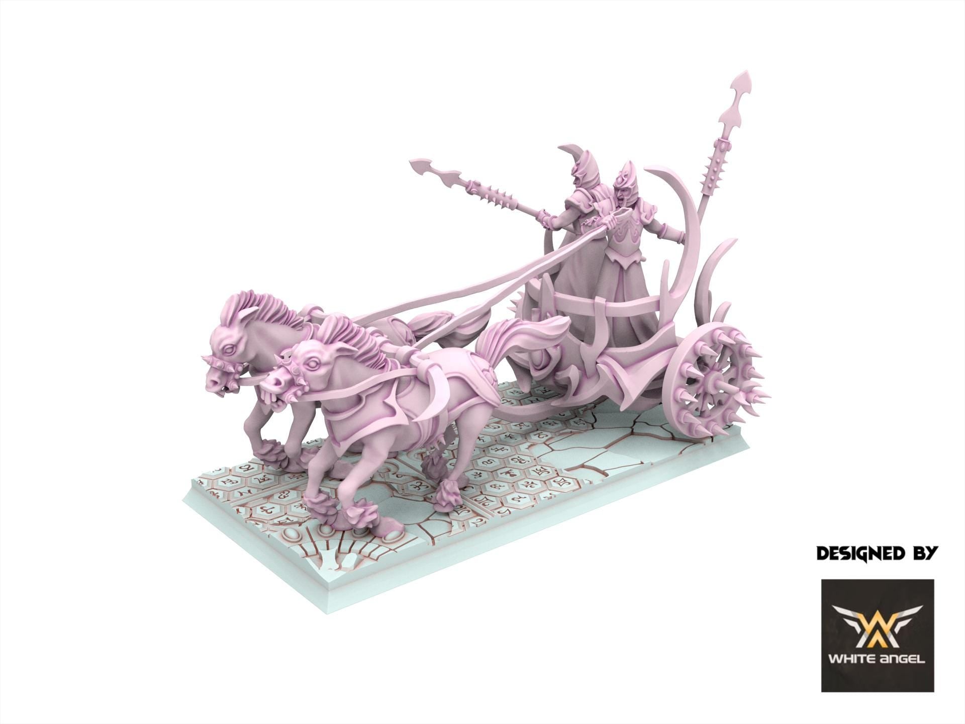 Dark Elves - Dark Steeds Chariot, usable for 9th Age, Fantasy Battle, Oldhammer, King of war, 28mm 32mm