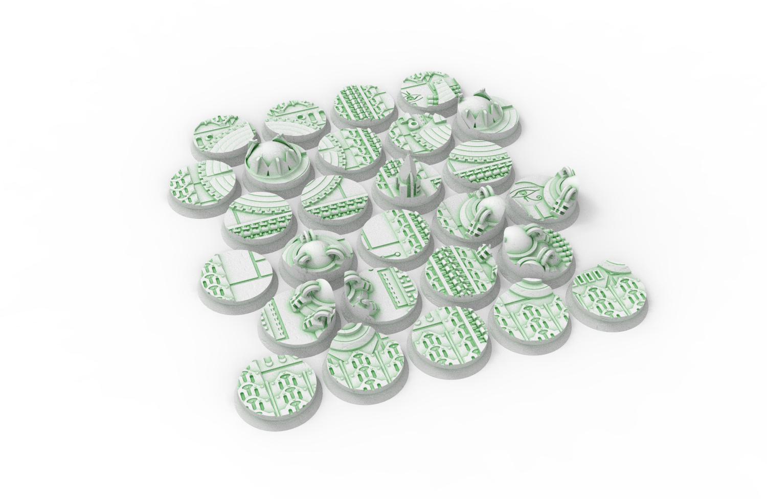 Cinan - Textured Round Bases, lot of 25mm to 160mm CINAN set 2 usable for warmachine, wargame...