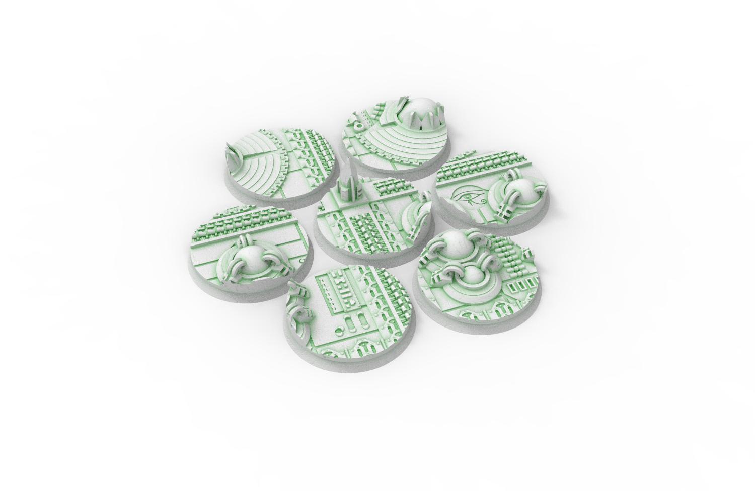 Cinan - Textured Round Bases, lot of 25mm to 160mm CINAN set 2 usable for warmachine, wargame...