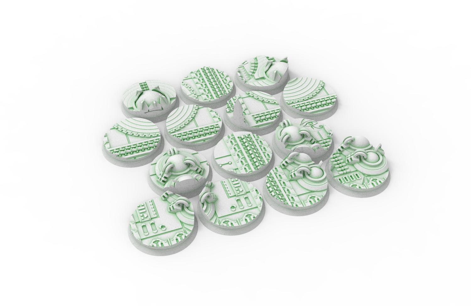 Cinan - Textured Round Bases, lot of 25mm to 160mm CINAN set 2 usable for warmachine, wargame...