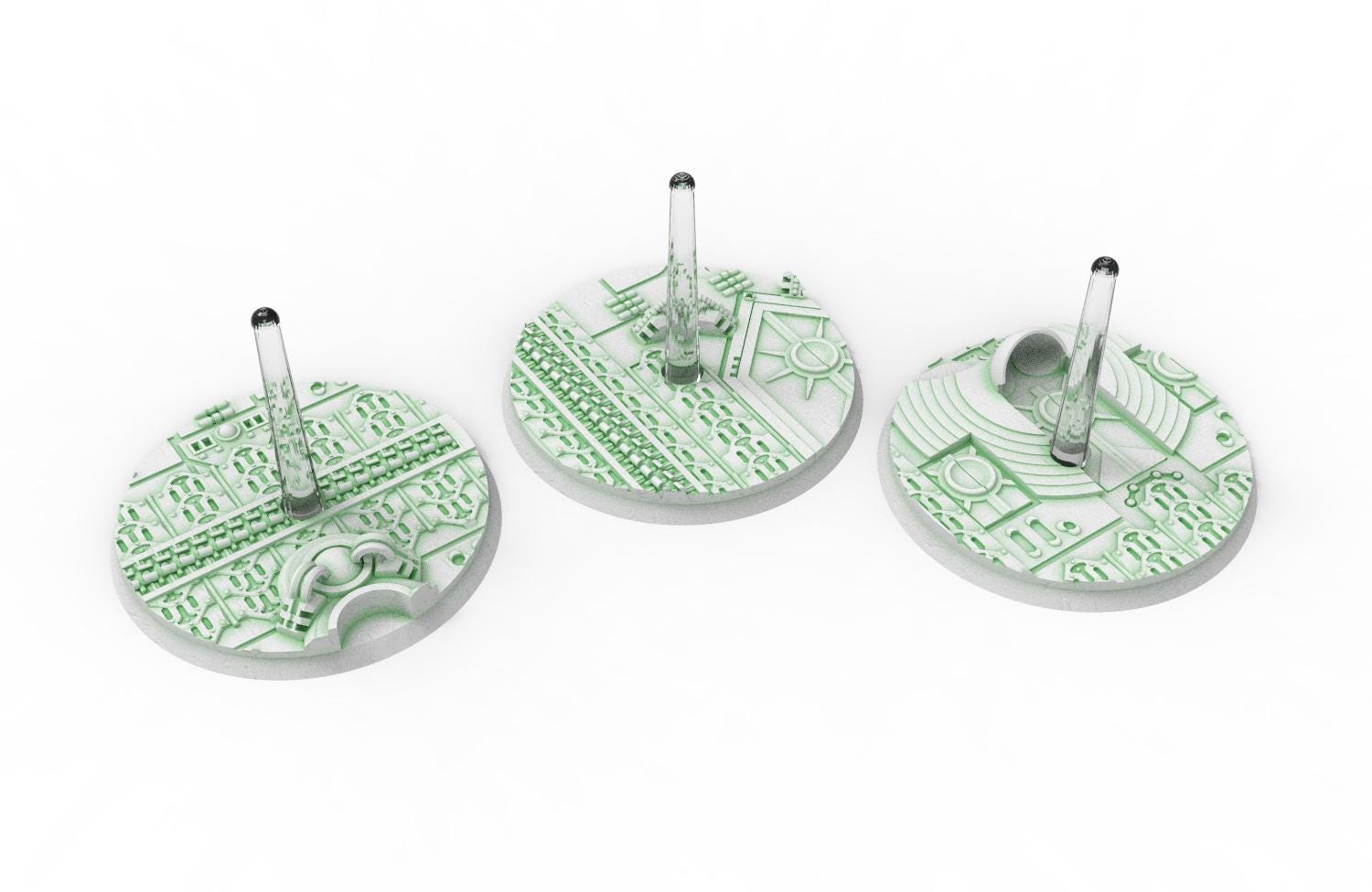 Cinan - Textured Round Bases, lot of 25mm to 160mm CINAN set 3 usable for warmachine, wargame...