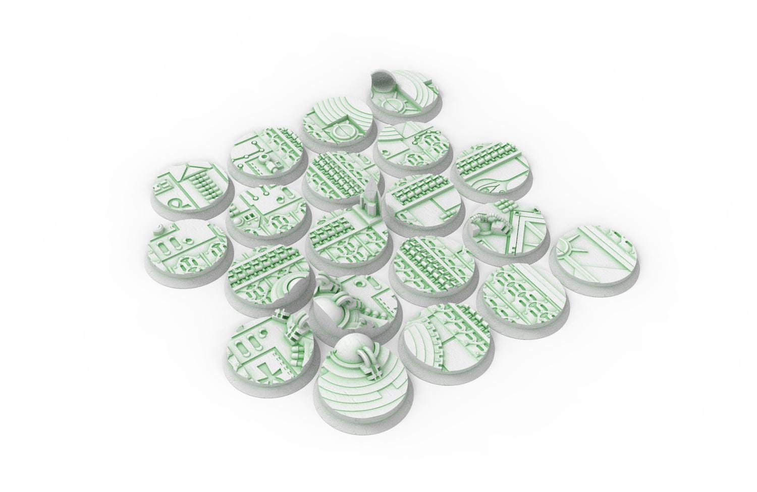 Cinan - Textured Round Bases, lot of 25mm to 160mm CINAN set 3 usable for warmachine, wargame...