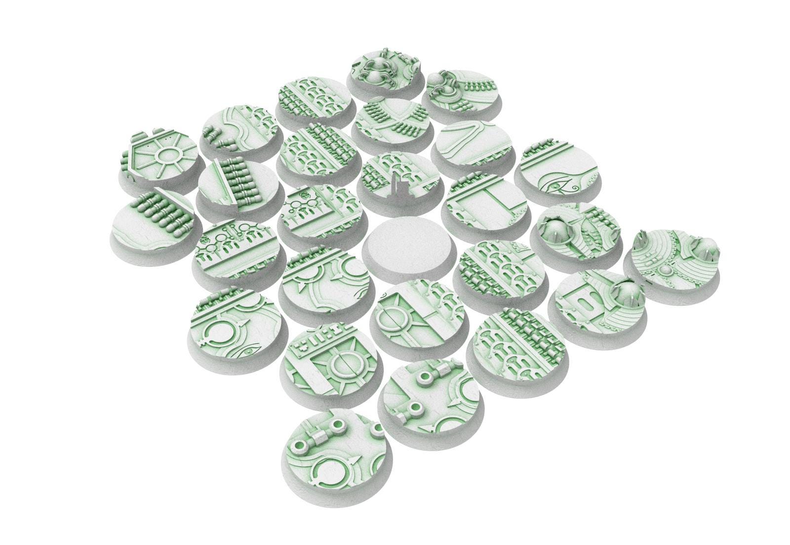 Cinan - Textured Round Bases, lot of 25mm to 160mm CINAN set 4-5-6 usable for warmachine, wargame...